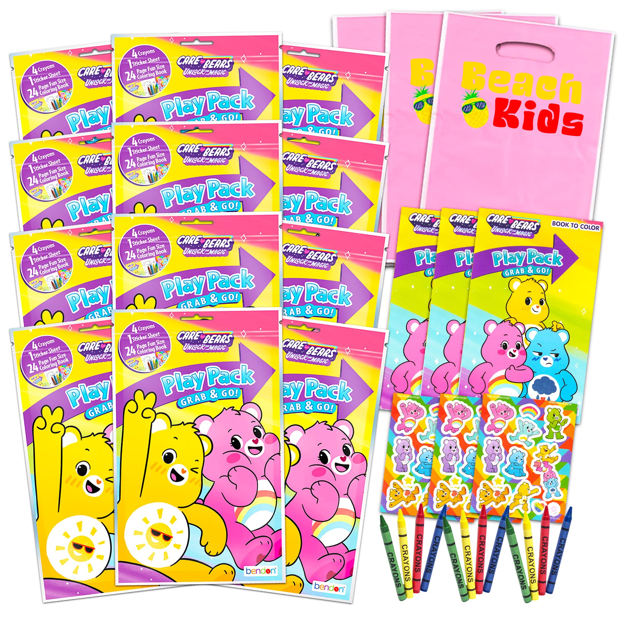Care Bears Ultimate Party Favors Packs -- Bundle Includes 12 Sets with Stickers, Coloring Books, Stamper and Crayons (Party Supplies)