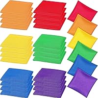 Shappy 24-Pack 6x6 Cornhole Bean Bags - Durable Nylon, 150g Calcium Fill, Bright Colors for Family Tossing Games