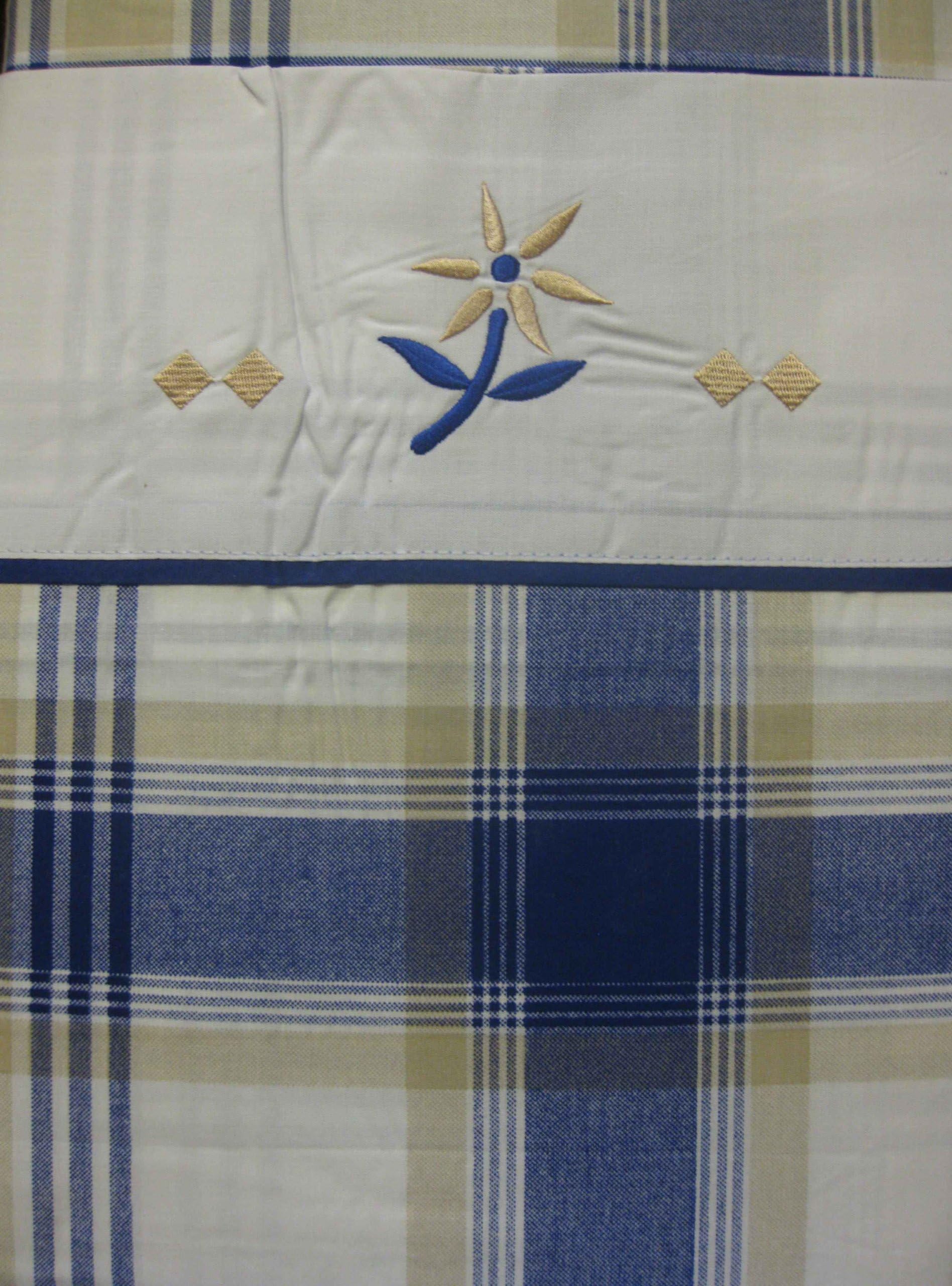 NovTex KING SIZE BED DUVET COVER SET LISBON 68 PICK FABRIC NAVY BLUE WHITE DAISY FLOWER CHECK