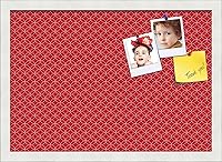 Vista 253 de PinPix Tablero de anuncios de corcho de 12 x 12 pulgadas. Este tablero decorativo enmarcado viene con diseño de círculos B W y un marco blanco