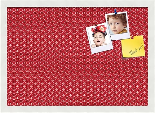 Miniatura 253 de PinPix Tablero de anuncios de corcho de 12 x 12 pulgadas. Este tablero decorativo enmarcado viene con diseño de círculos B W y un marco blanco