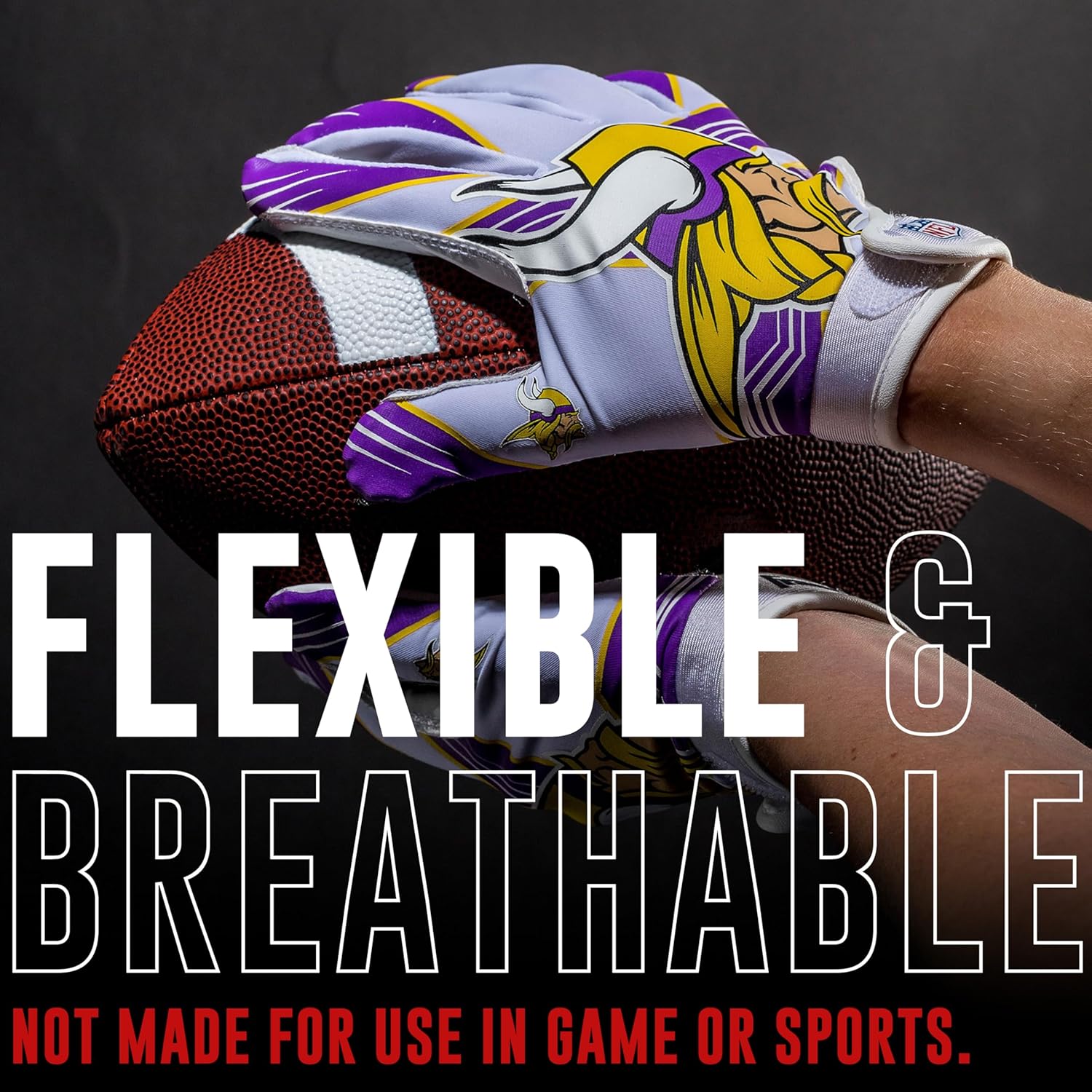 Franklin Sports Youth NFL Football Receiver Gloves - Kids Football Gloves Pair - NFL Team Logos and Silicone Palm