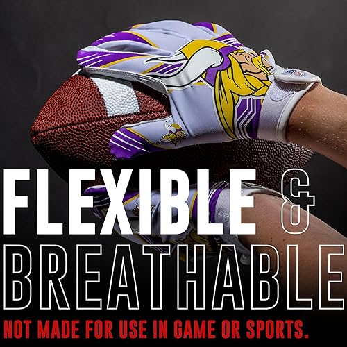 Vista 32 de Franklin Sports - Guantes de receptor de fútbol americano juvenil con logos de equipos de la NFL, palma de silicona, todos los tamaños juveniles