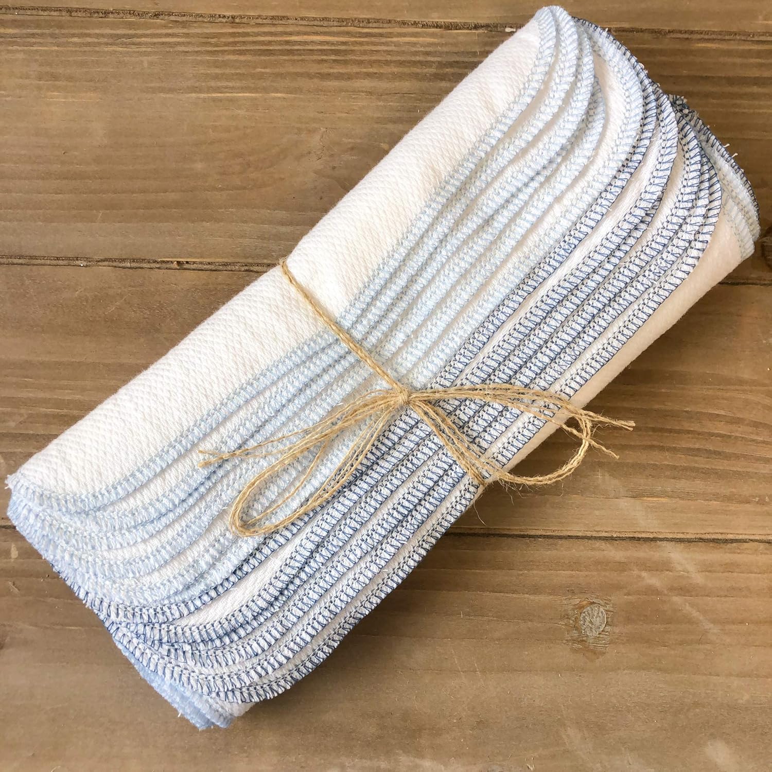 Winter Chill in Blue 1 dozen Paperless Towels on Bright White