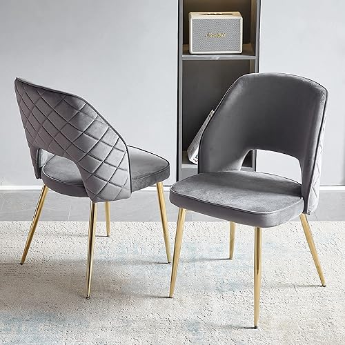 Miniatura 3 de Silla de lujo para dormitorio, juego de 2 sillas de comedor modernas de terciopelo, hermosa silla de sala de estar, silla de acento suave con