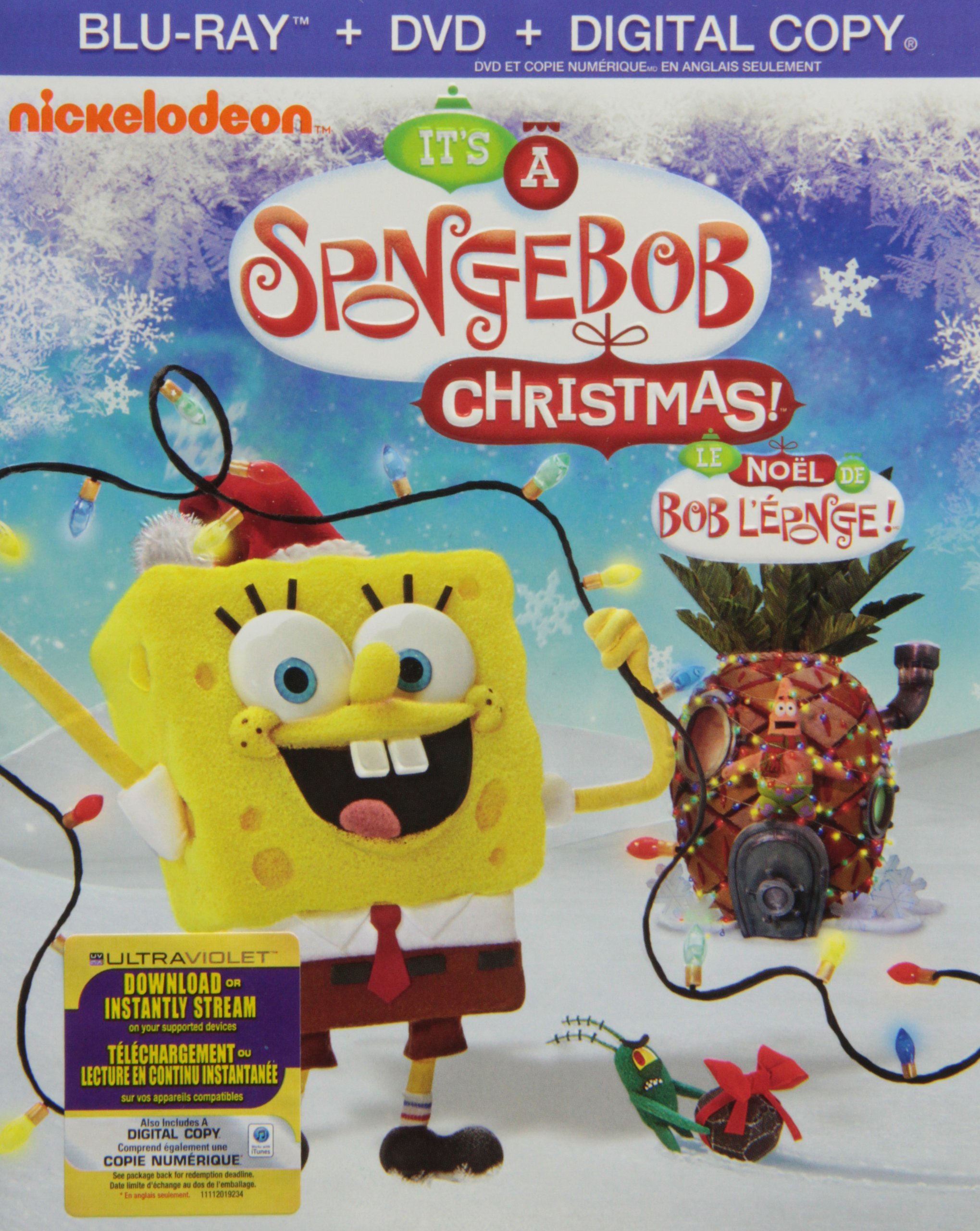 Blu-ray Bob Esponja de Navidad con audio en castellano para reproductor de salón
