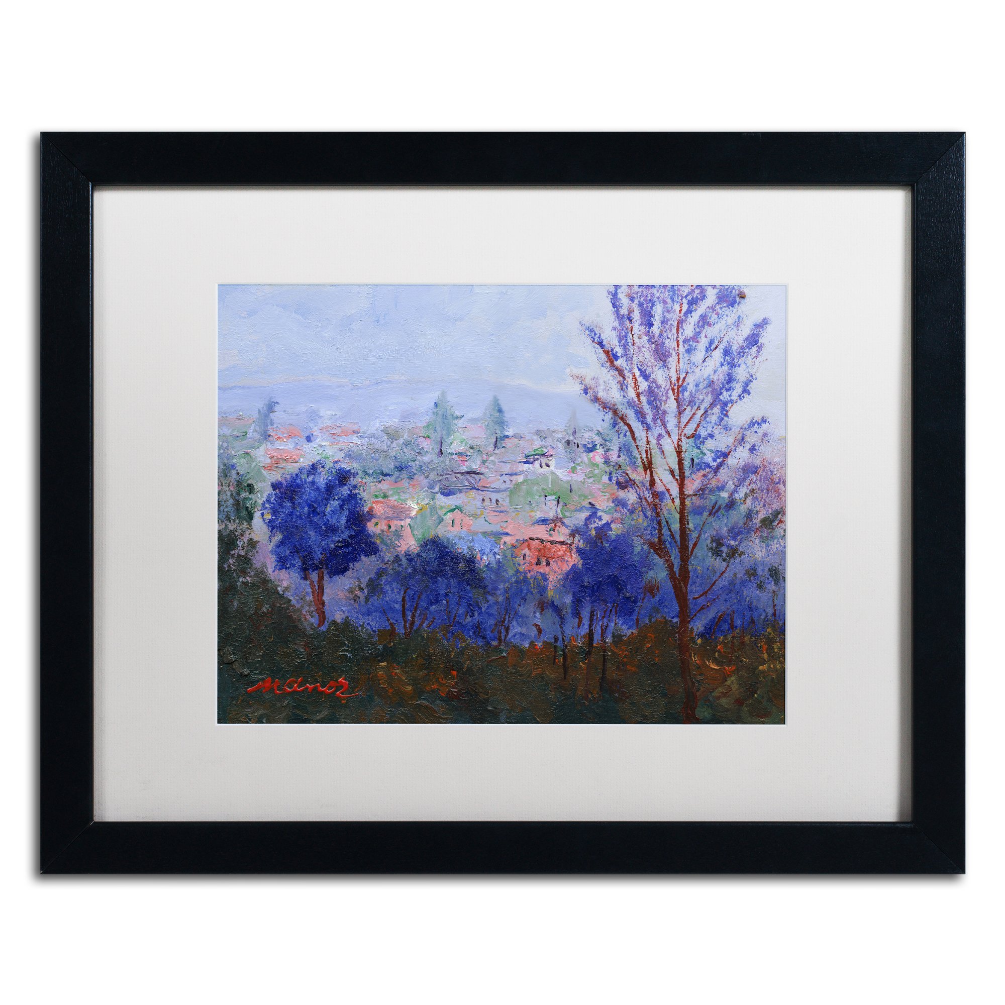 Trademark Fine Art Mystic Town Framed Artwork by Manor Shadian, 16 by 20", White Matte/Black Frame