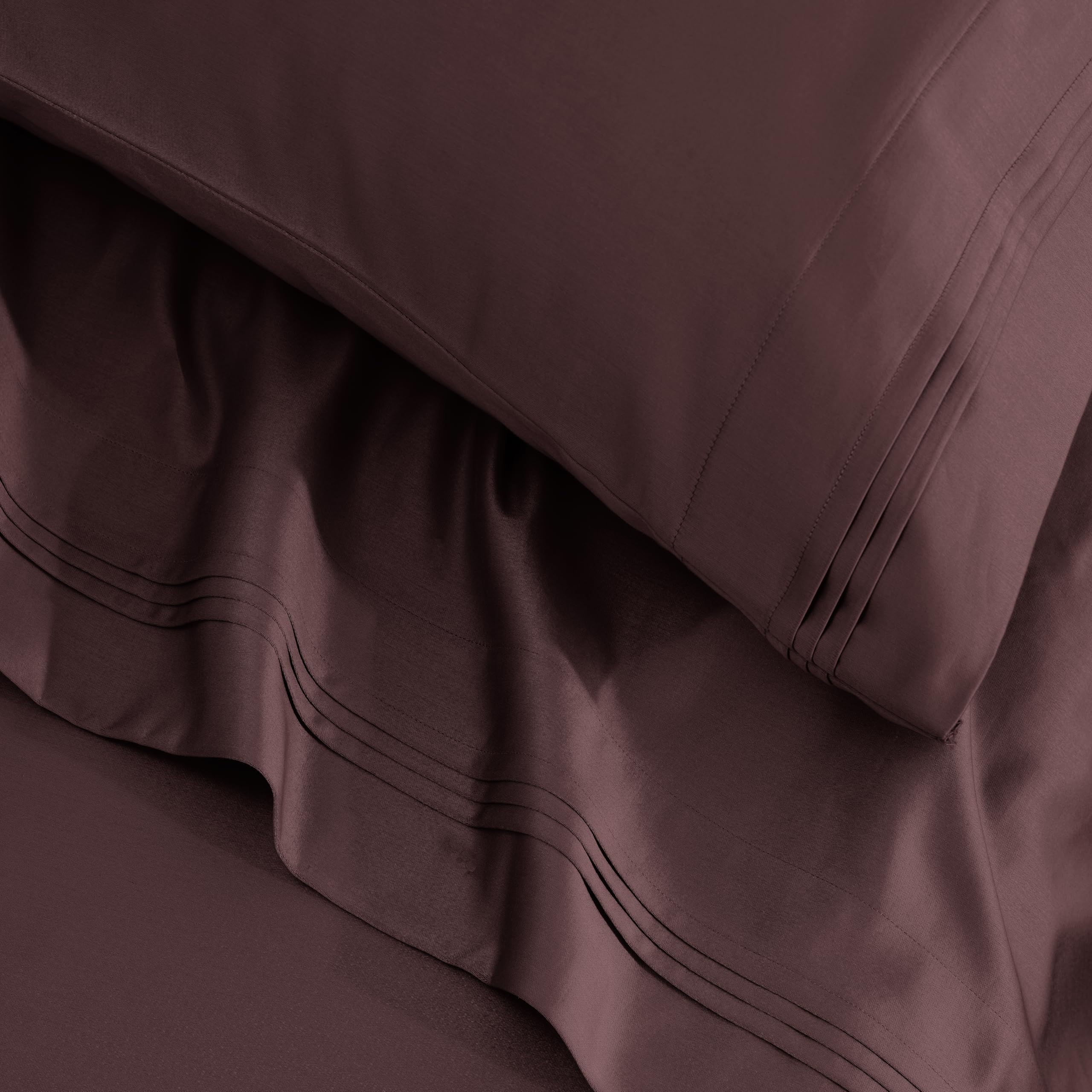 Superior Set di 2 federe in 100% cotone egiziano a 650 fili, federa moderna in tinta unita, ultra morbida, elementi essenziali per la biancheria da letto, accenti per il letto, dimensioni standard
