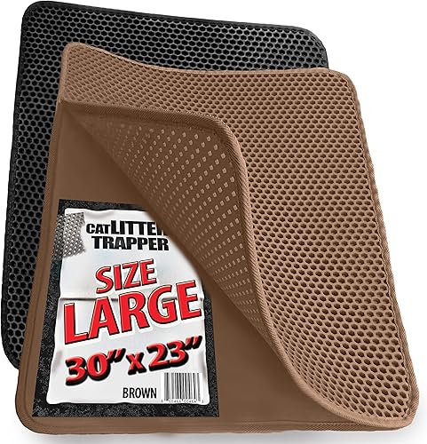 Alfombrilla grande para gatos con exclusiva capa impermeable de orina. Orificios más grandes con opción de almohadilla para cachorros de orina para