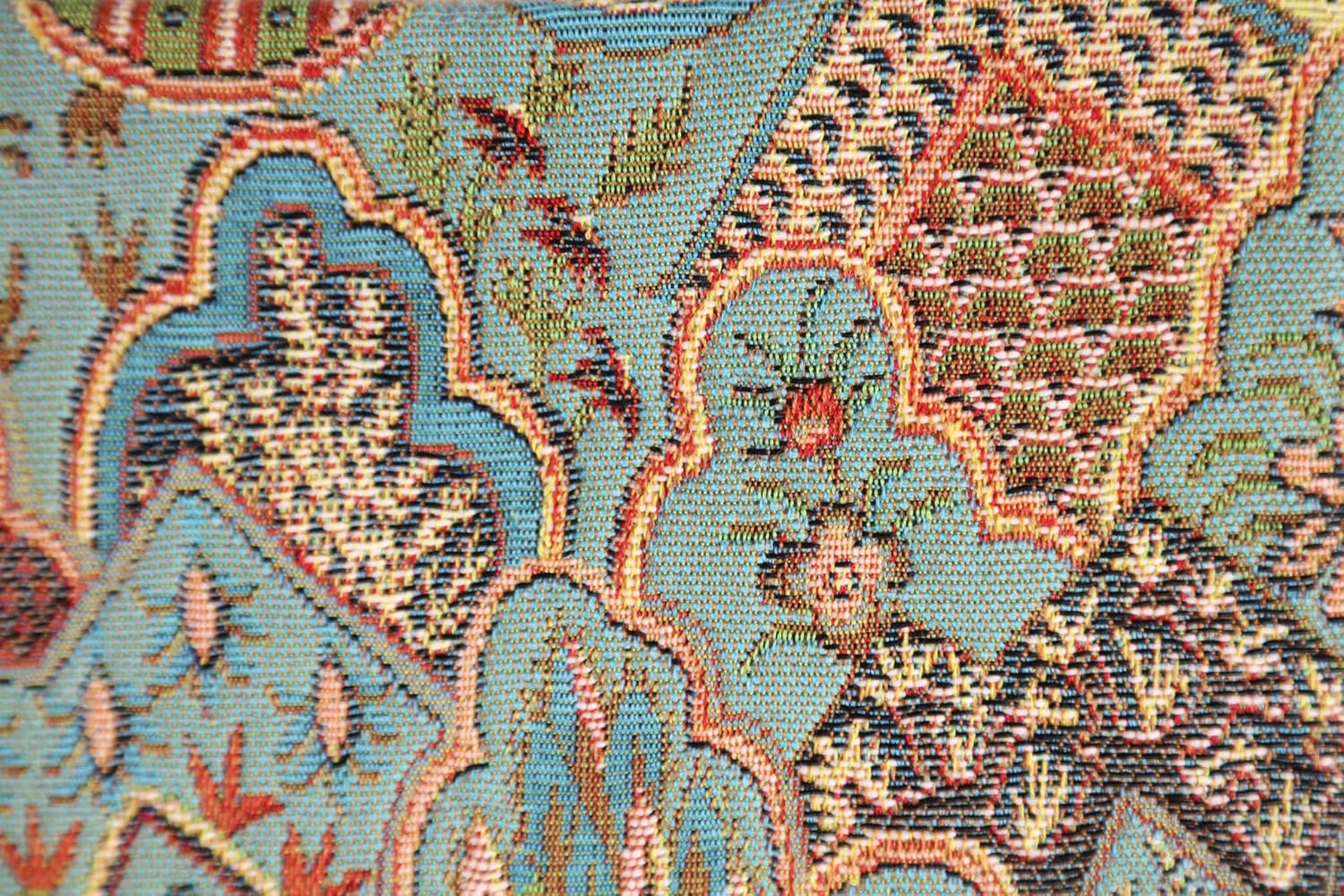 Mosaique Chinoise Blue French Tapestry Cushion - 19 in. x 19 in. Cotton by Charlotte Home Furnishings