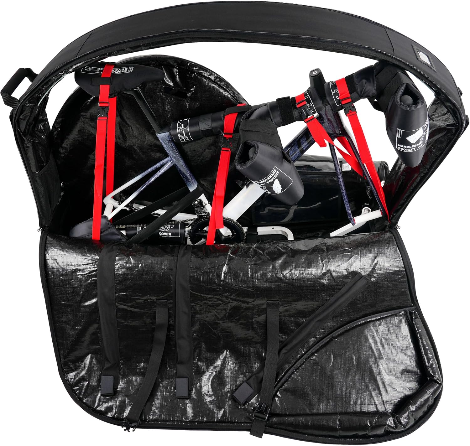 NOOYAH Bike Travel Bag with Aluminum Frame, No Handlebar or Pedal Removal, Airline Transport Tool for Road Bike Accessories
