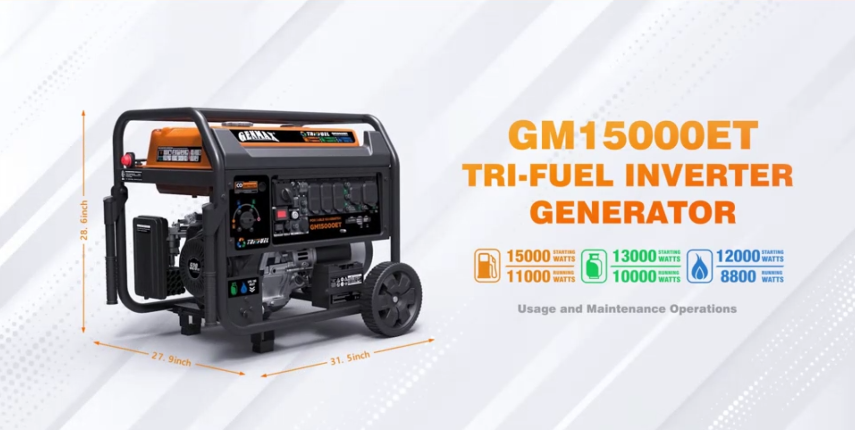 Amazon.com: GENMAX 15000W Tri-Fuel Portable Generator - 2025 Model