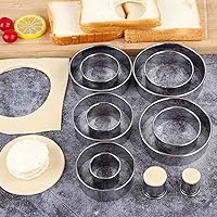 Vista 4 de Round Cookie Cutters Set 12 Pieces Bistcuit Cookie Cutters Circle Pastry Cutters Round Donut Ring Molds for Baking for Pastries Doughs Doughnuts