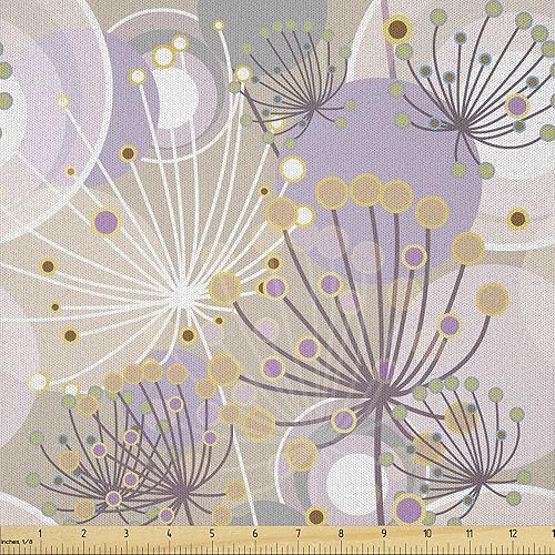 Miniatura 44 de Lunarable - Tela japonesa por yarda, Geishas con paraguas de papel y abanico en un fondo en escala de grises, tela decorativa para tapicería y Beige