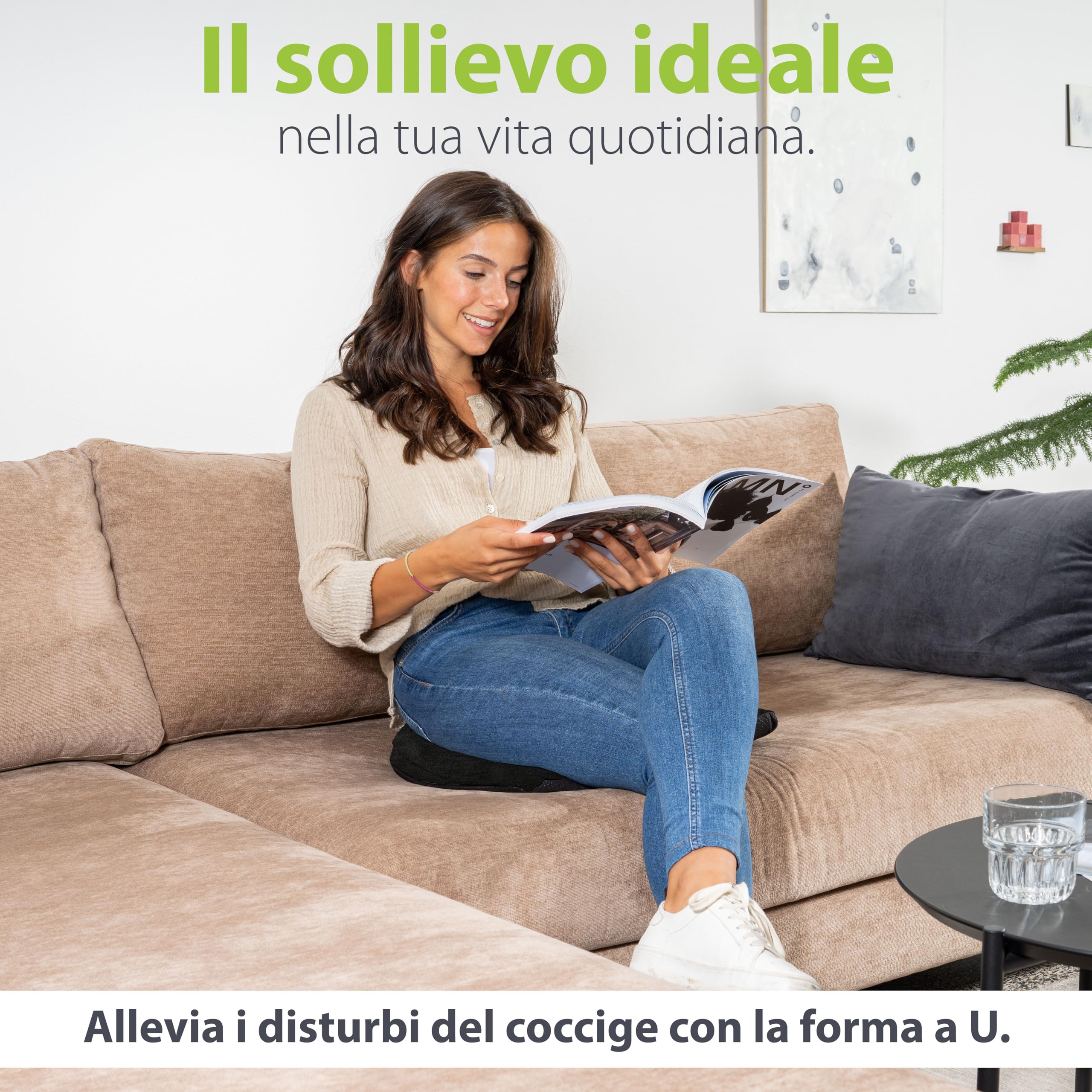 feela. Cuscino ortopedico a cuneo per sedie [3 gradi di durezza] Cuscino a cuneo per ufficio, viaggi, sedie da gioco, seduta in memory foam per piccole persone | sollievo per schiena e nervo sciatico