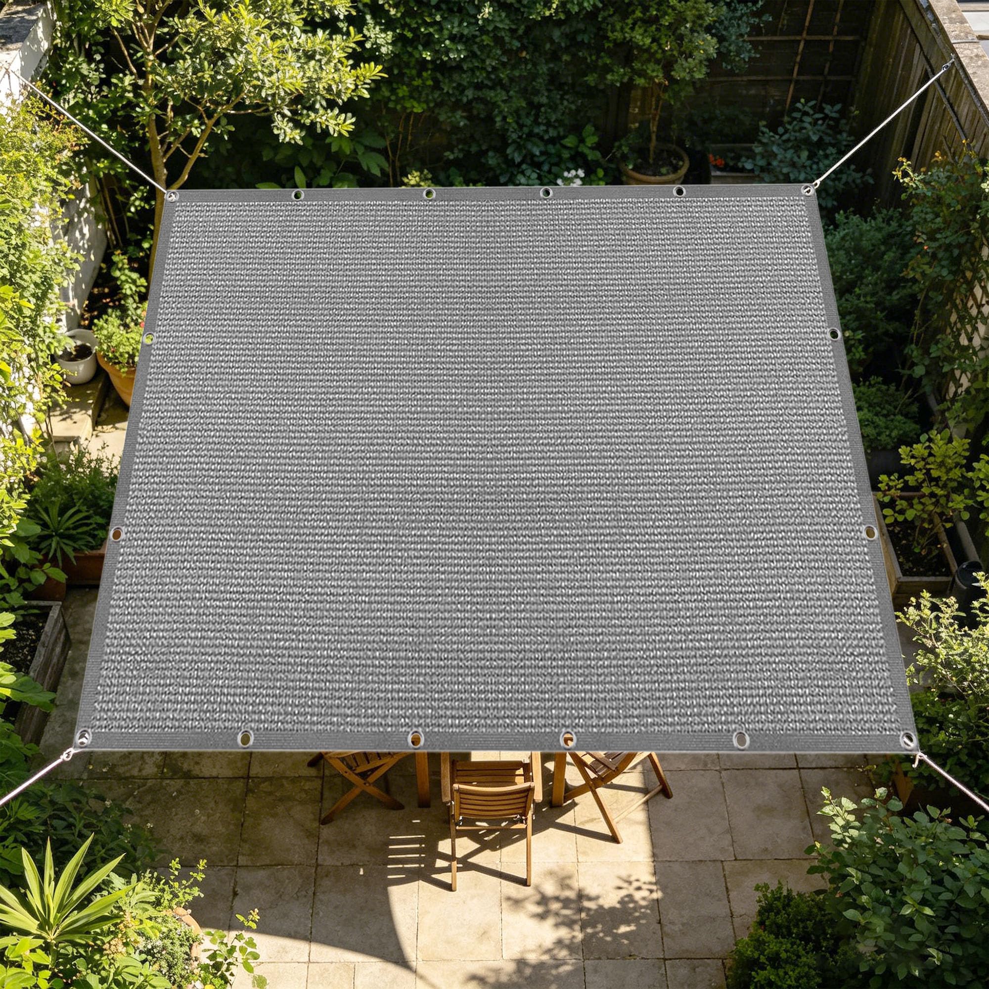 Filet d'ombrage pour terrasse et couverture de potager gris clair