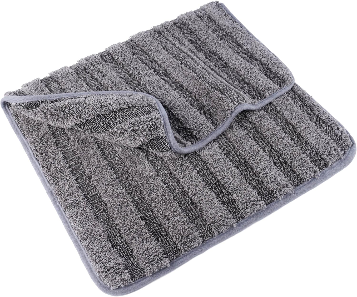 POLYTE Twist Yarn and Fleece Microfiber Drying Towel (16x24, Gray)