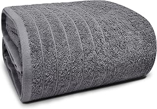 Tens Towels Jumbo Bath Sheet 40x80 Inches Dark Grey - 100% Cotton Lightweight Quick Dry Super Soft Absorbent