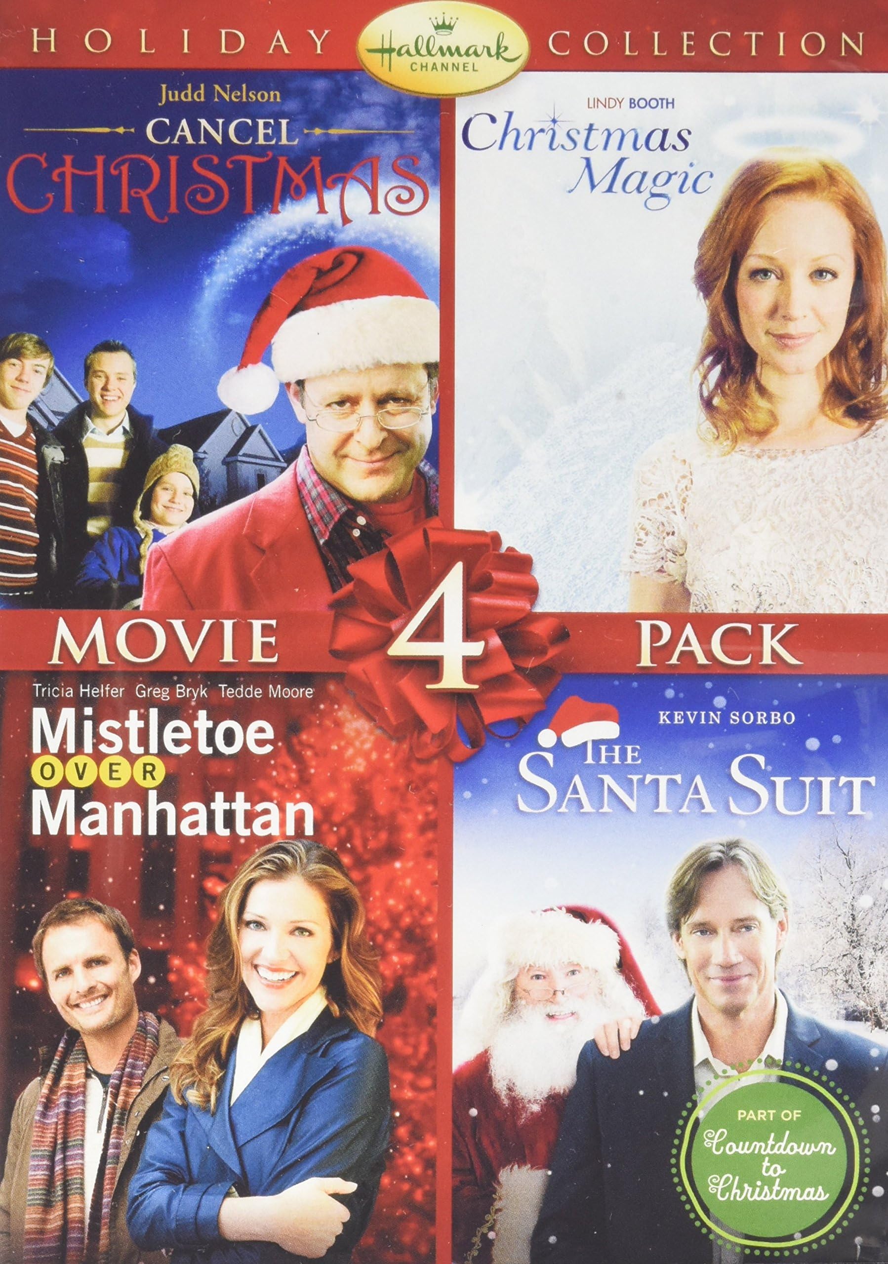 Hallmark 4 Pack Mistletoe Over Manhattan, Christmas Magic, Santa Suit DVD
