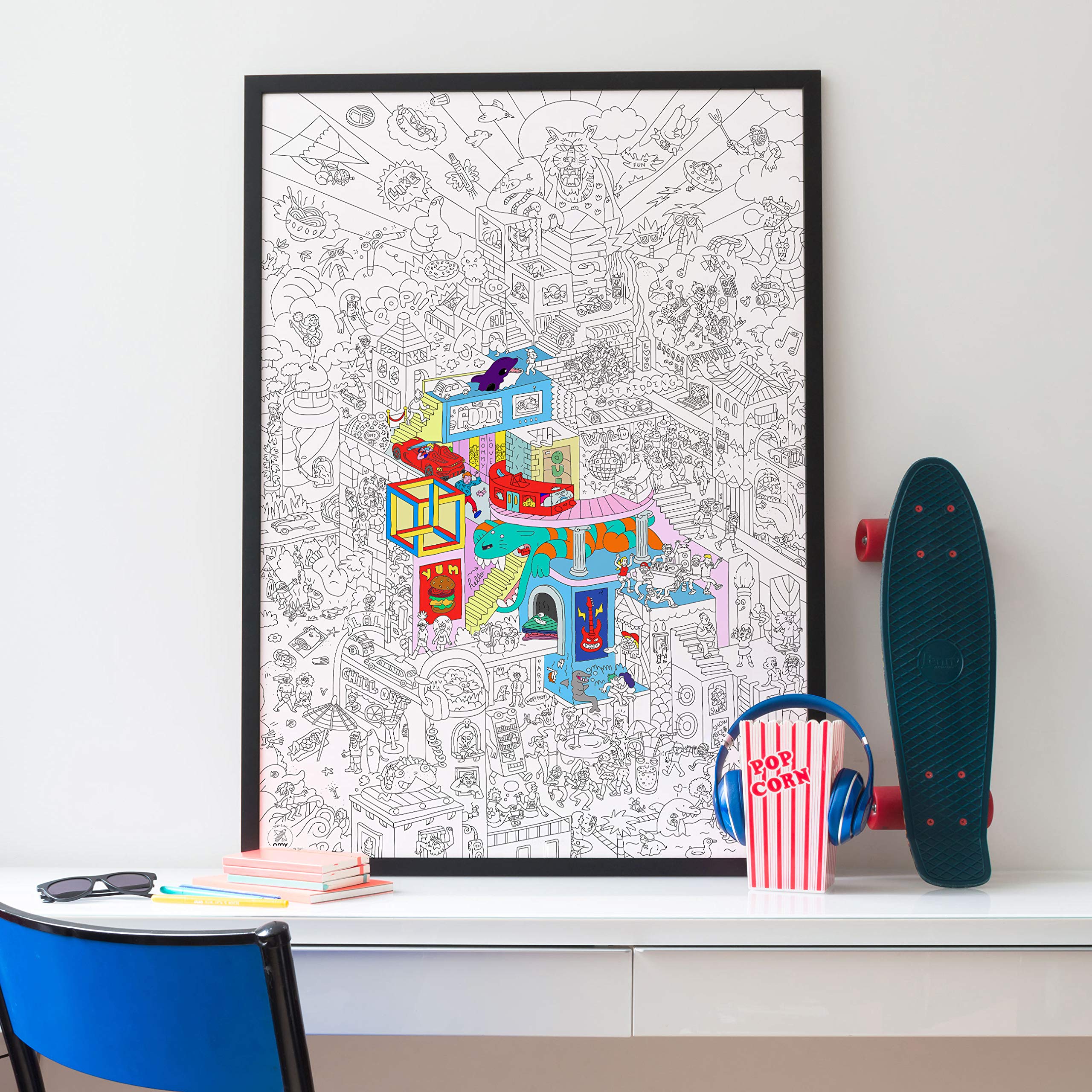 Omy Poster Giant Colouring Party encadrable (70 x 100 cm)