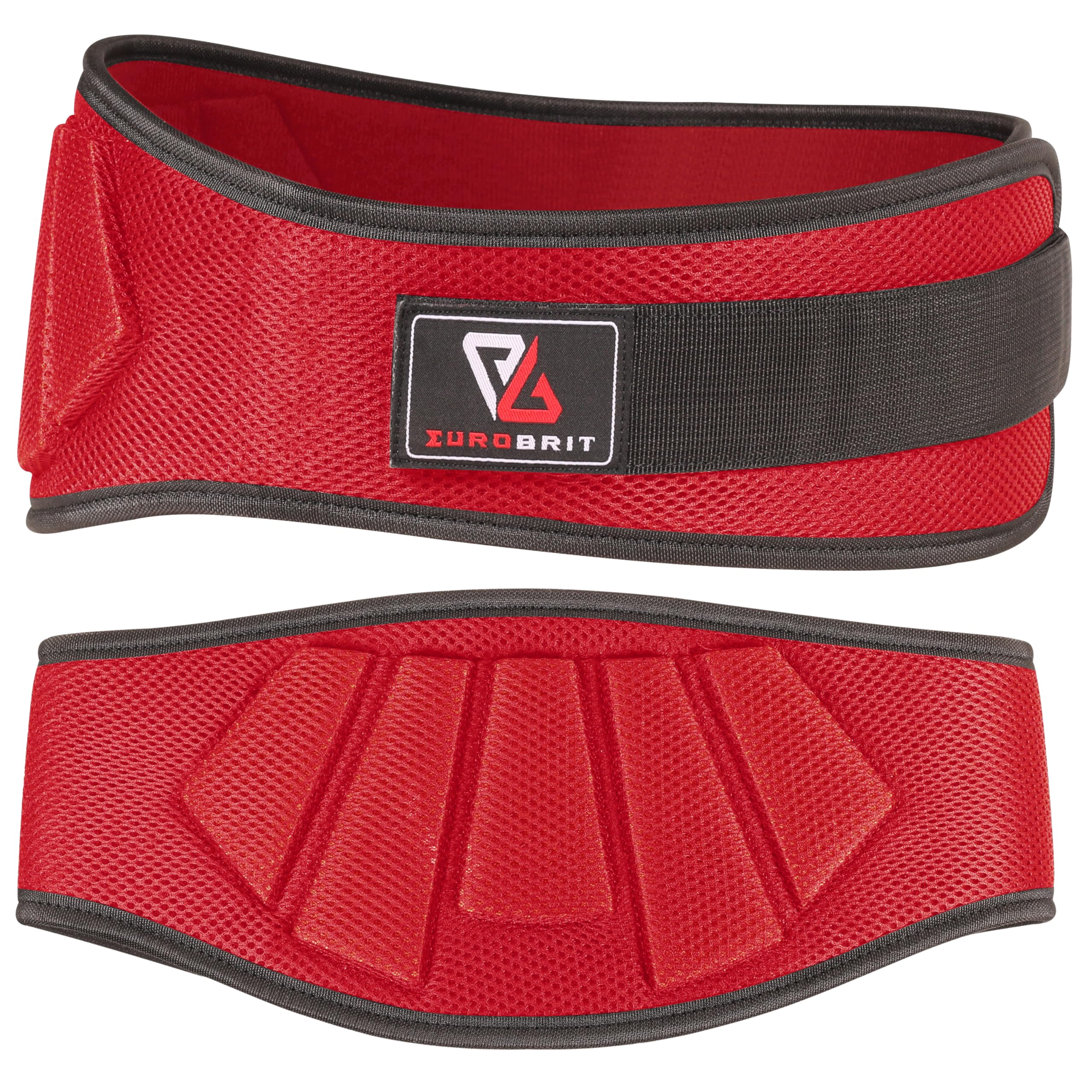 Eurobrit Weight Lifting Belt, Core Lumber Support Deadlift Weight Belt, Neoprene Padded Gym Belt for Men and Women, 6 Inches Wide CrossFit Strength Training Squat Belt for Fitness.