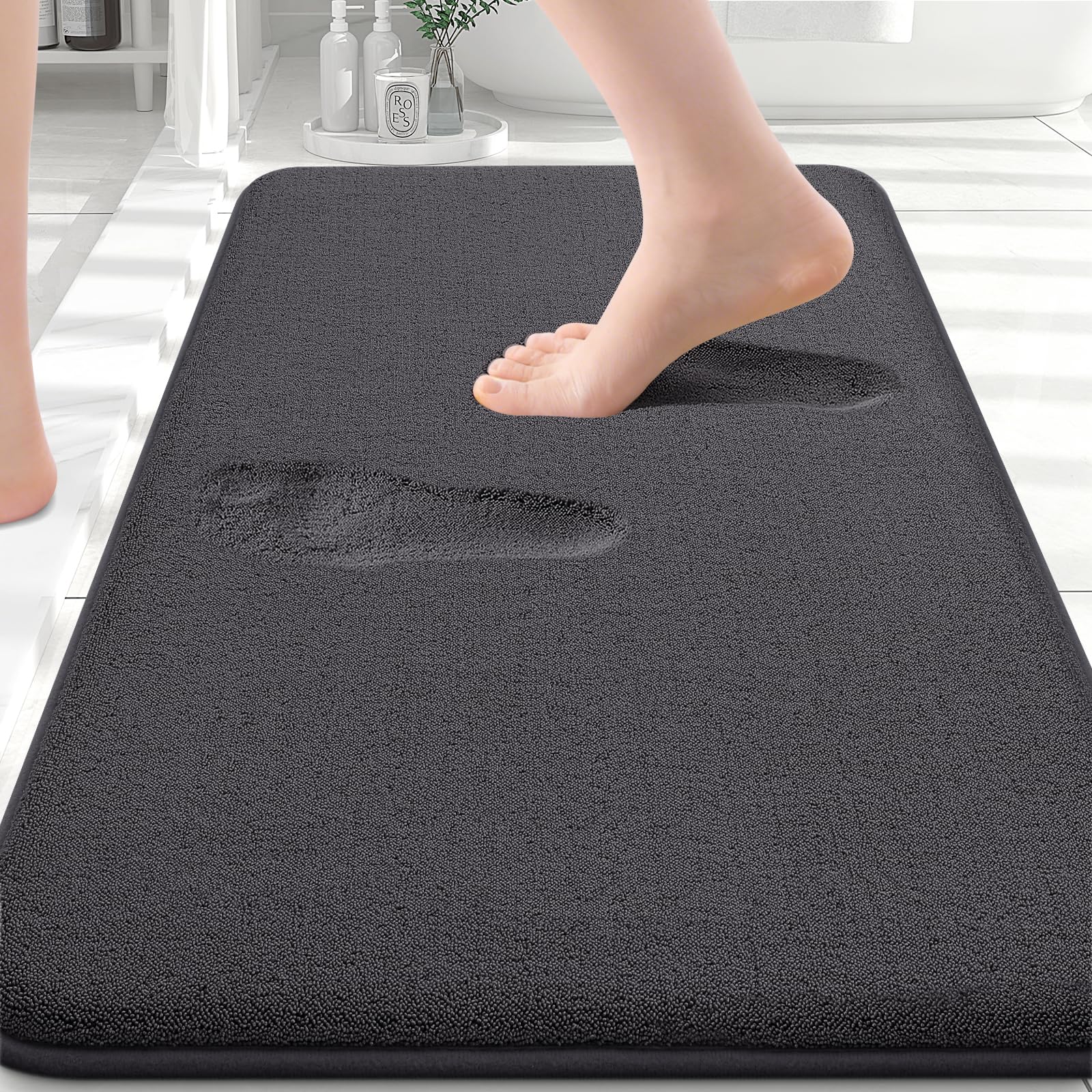 Smiry Smiry Memory Foam Bath Mat 30x20, Extra Soft Absorbent Bathroom Rugs