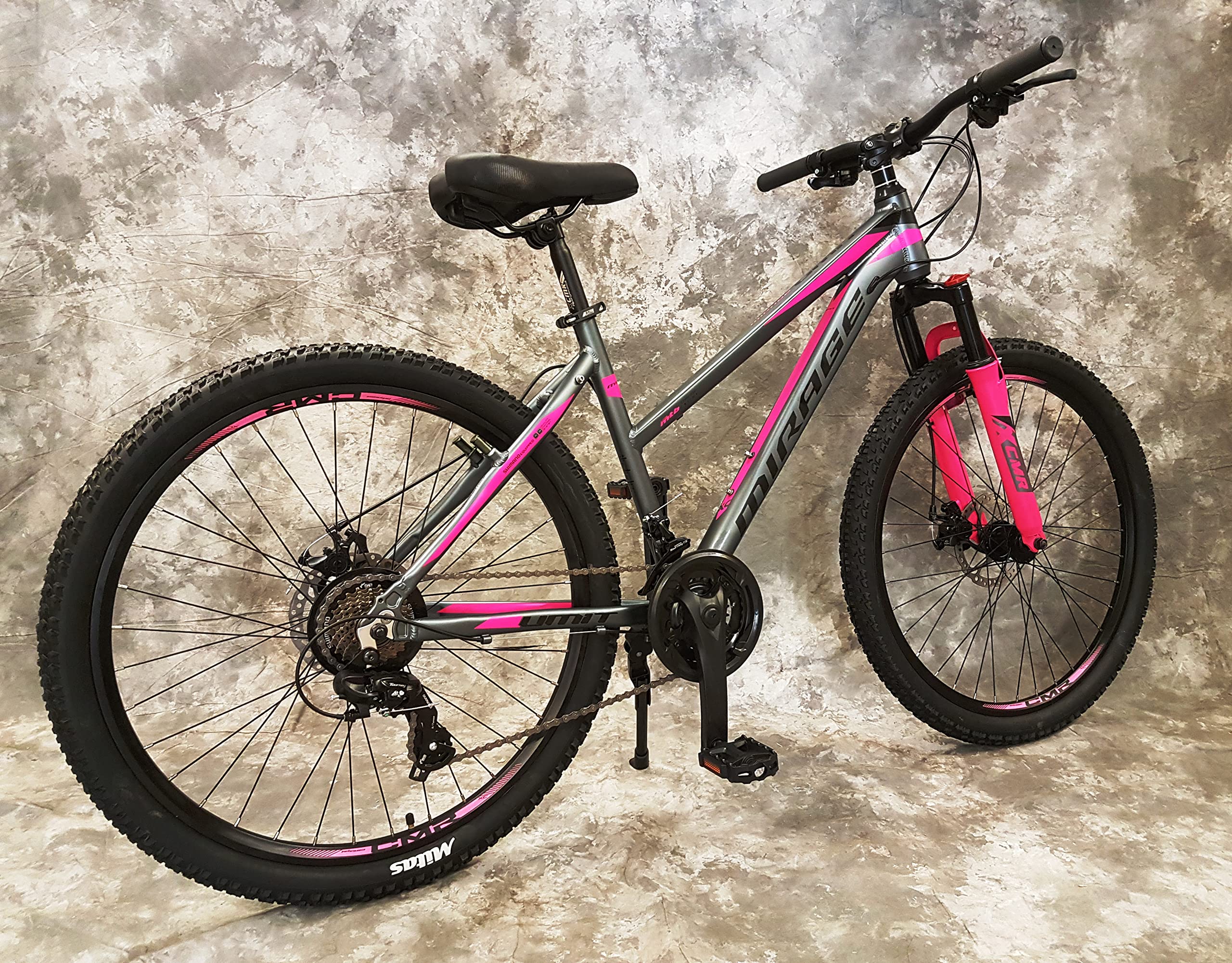 Generisch 26 Zoll Aluminium Damen MTB Gefedert mit 21-Gang Daumenklickkettenschaltung, Scheibenbremsen NEU 2670-ANTRA-PINK Bitte BEACHTEN AB 155 cm KÖPERGRÖSSE GEEIGNET !!!!!!!