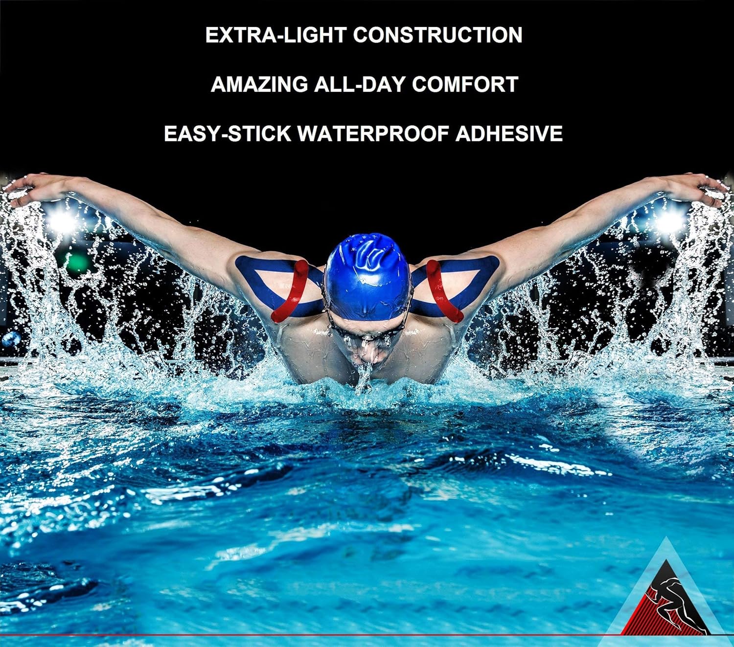Original Kinesiology Athletic Tape. Professional Sports Tape for Ankle Wrist Knee Shoulder Muscles Joints. Latex Free, Waterproof, Stretchy, and Gentle on Skin. Up to 115 ft/Roll