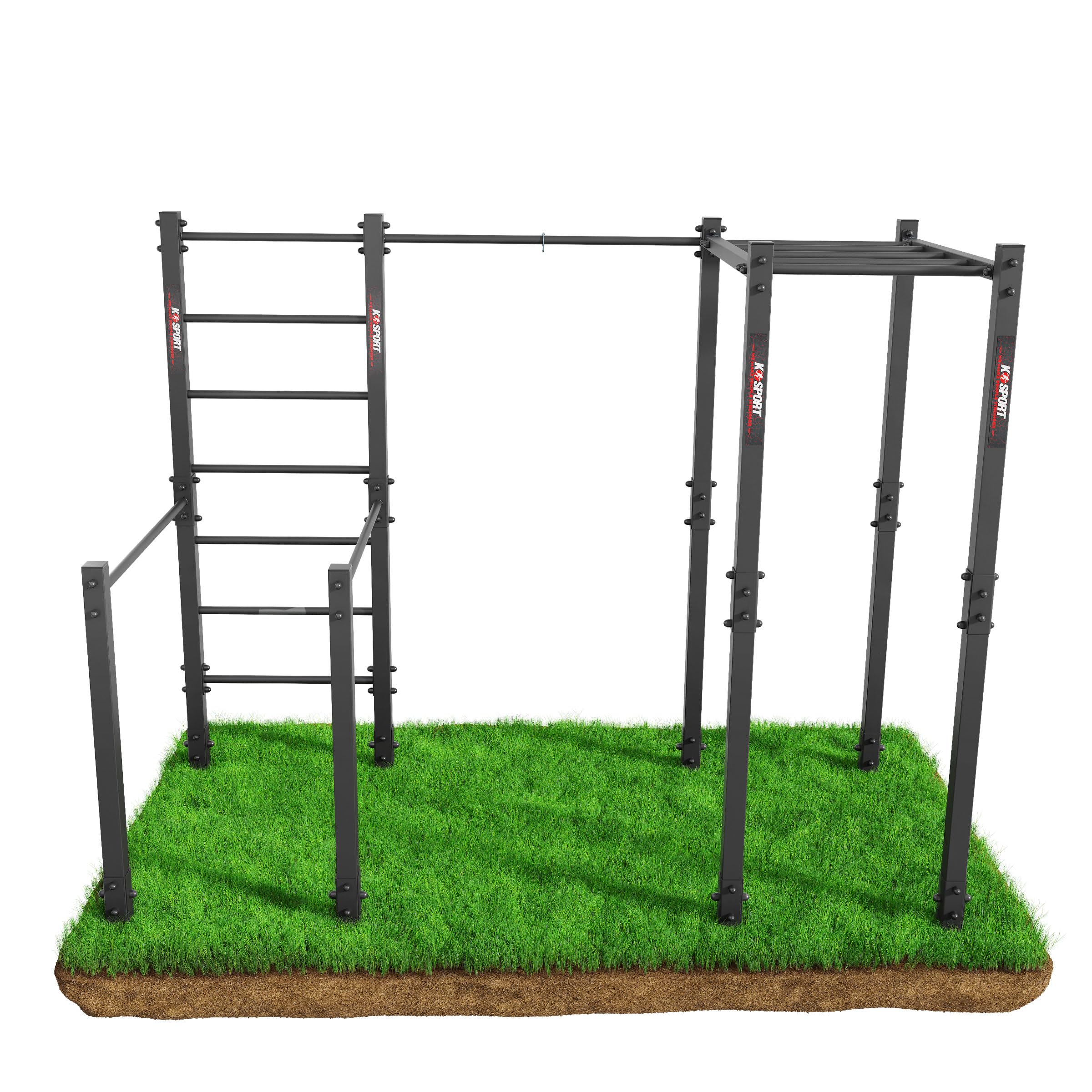 K-Sport: Calesthenics Outdoor Station I barra per trazioni stazionarie da esterni + stazione Dip fino a 175 kg di carico I resistente alle intemperie, Made in EU