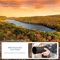 Vista 6 de JJC - Parasol protector dedicado para lentes Canon RF 100-400mm F5.6-8 IS USM & EF 70-300mm f/4-5.6 IS II USM, reemplaza Canon ET-74B