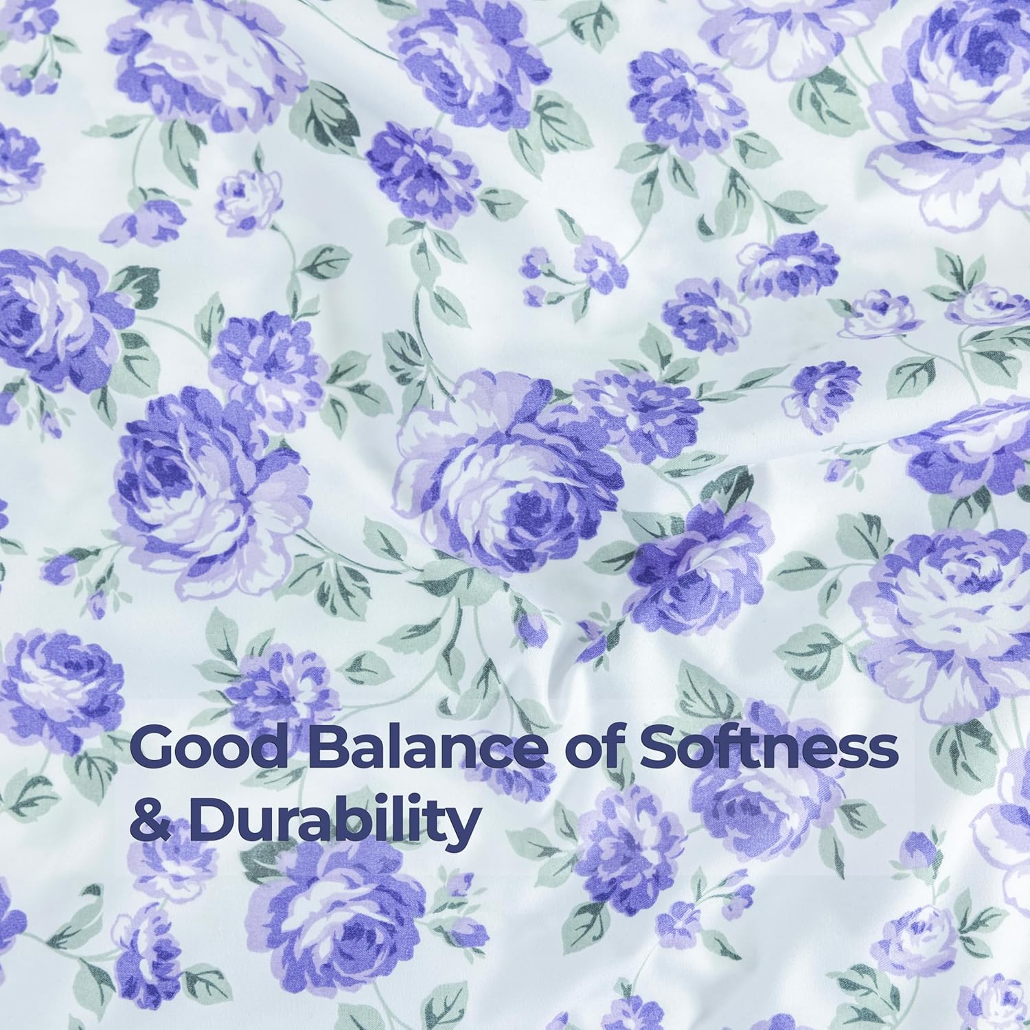 Dreamology Sheet Set - 4 Piece Ultra-Soft Microfiber Bed Sheets with Flat Sheet, 16 Inches Deep Pocket Fitted Sheet & Pillowcases, Breathable, Bedroom Decor (Purple Blossom, Full) - Image 6