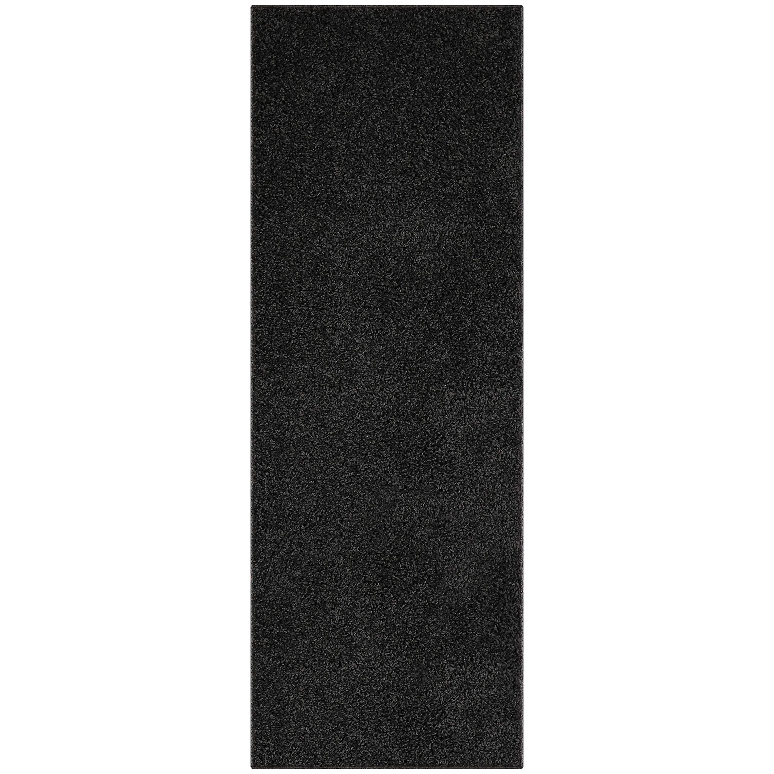 Mainstays Polyester Shag Area Rugs or Runner,1'9" x5' Runner,Black