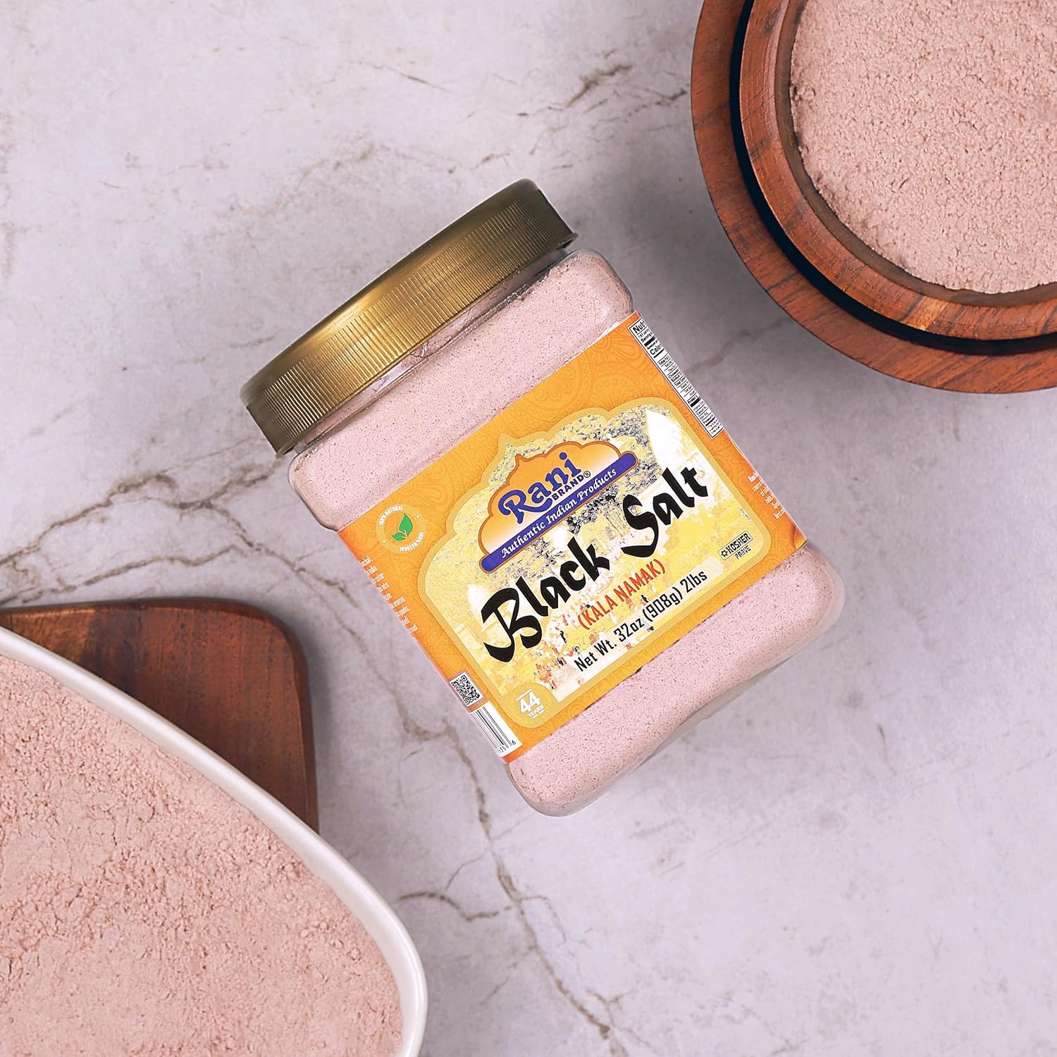 Rani Black Salt Powder (Kala Namak) Mineral 32oz (2lbs) 908g Bulk PET Jar ~ Unrefined, Pure and Natural | Vegan | Gluten Friendly | NON-GMO | Kosher | Indian Origin | Perfect for Tofu Scramble image 5