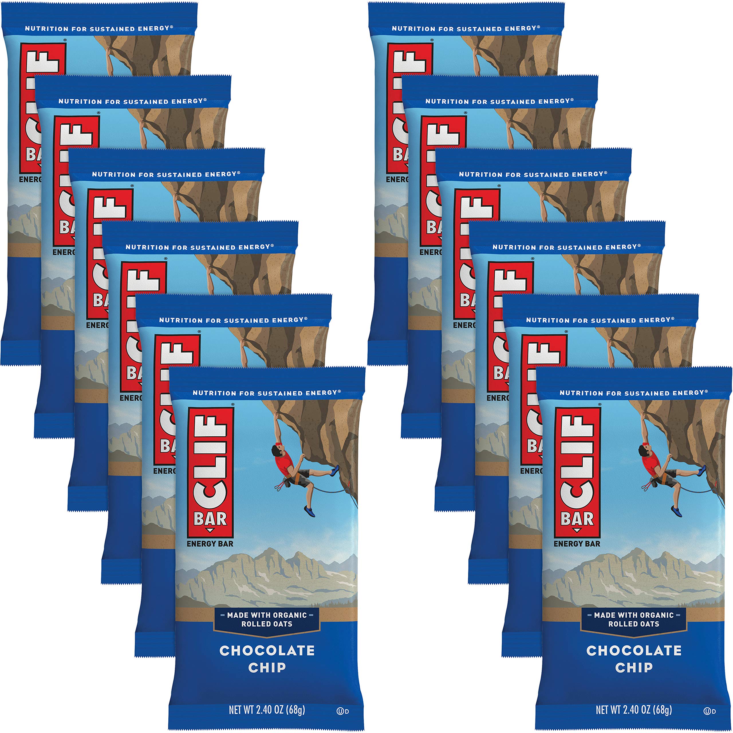 Clif Energy Bar, Chocolate Chip - (2.4 Ounce, 12 Count) by Clif Bar