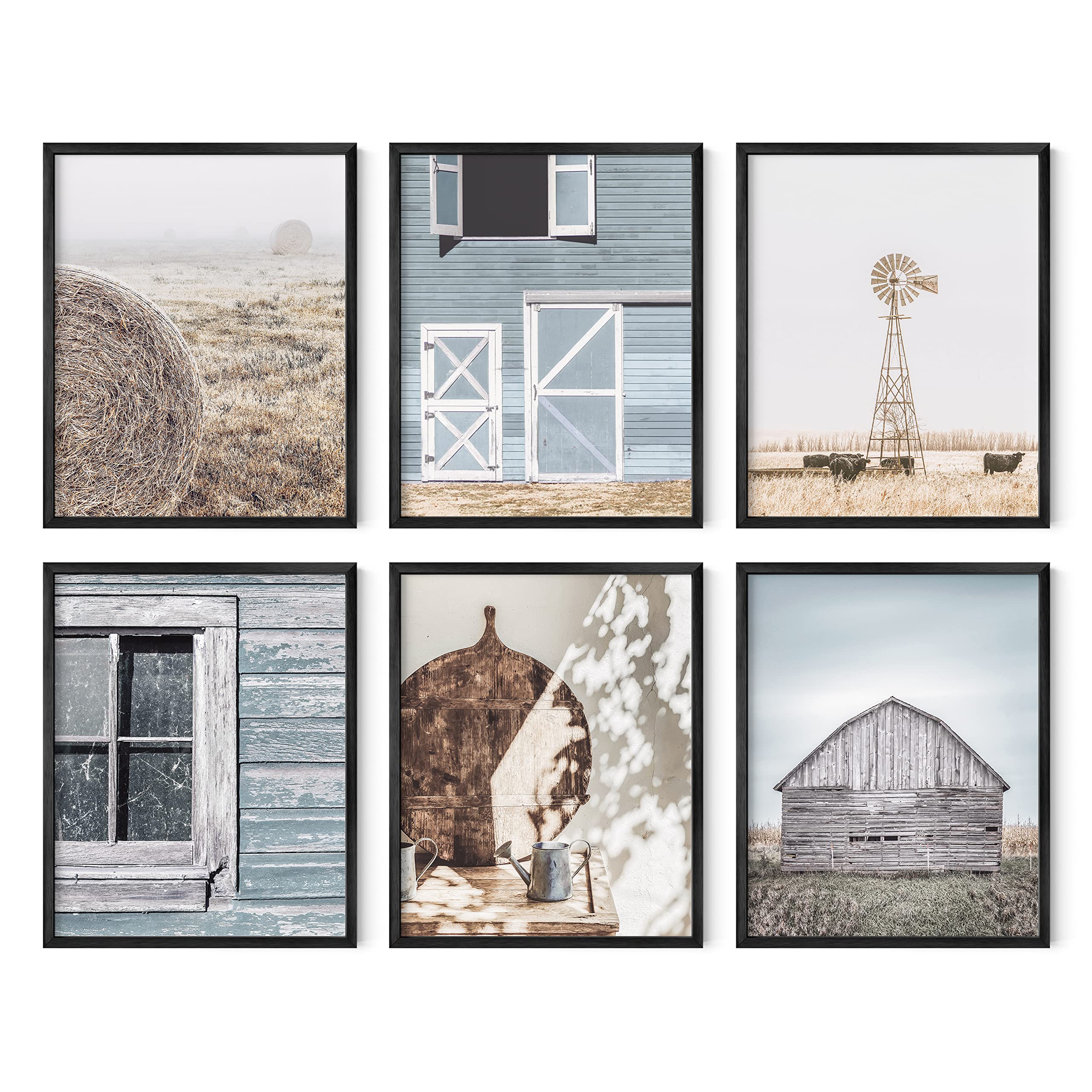 HAUS AND HUES Farmhouse Wall Art - Barn Prints, Country Theme, Bathroom Art, Western Pictures, Scenic Poster, Rustic Decor (8x10, Unframed)