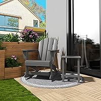 Vista 2 de WO Home Furniture - Mecedora clásica para exteriores, HDPE, resistente a los rayos UV (gris)