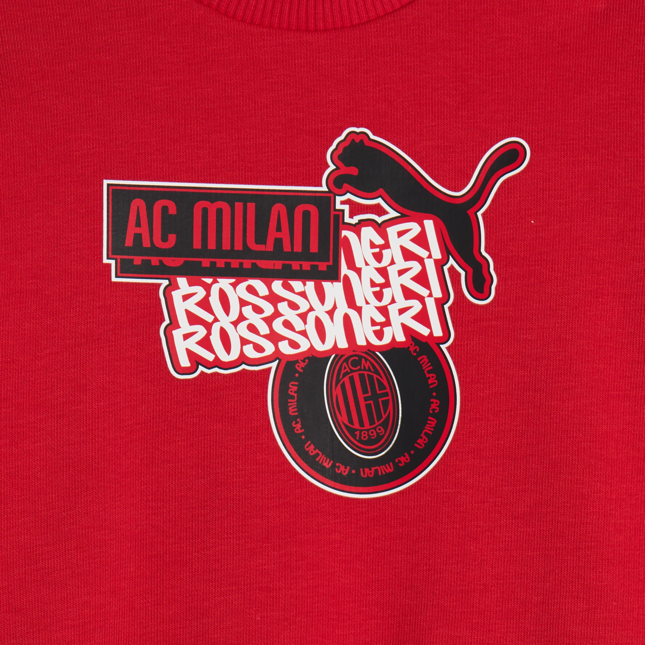 A.C. Milan Kit Felpa con Cappuccio E Pantaloni Neonato Juego de 2 Piezas con Logotipo Puma, Producto Oficial Unisex bebé
