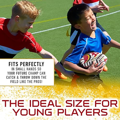 Vista 137 de Franklin Sports - Balones de fútbol americano juveniles de todos los equipos de la NFL, juego de balón infantil pequeño de 8.5 pulgadas + inflador