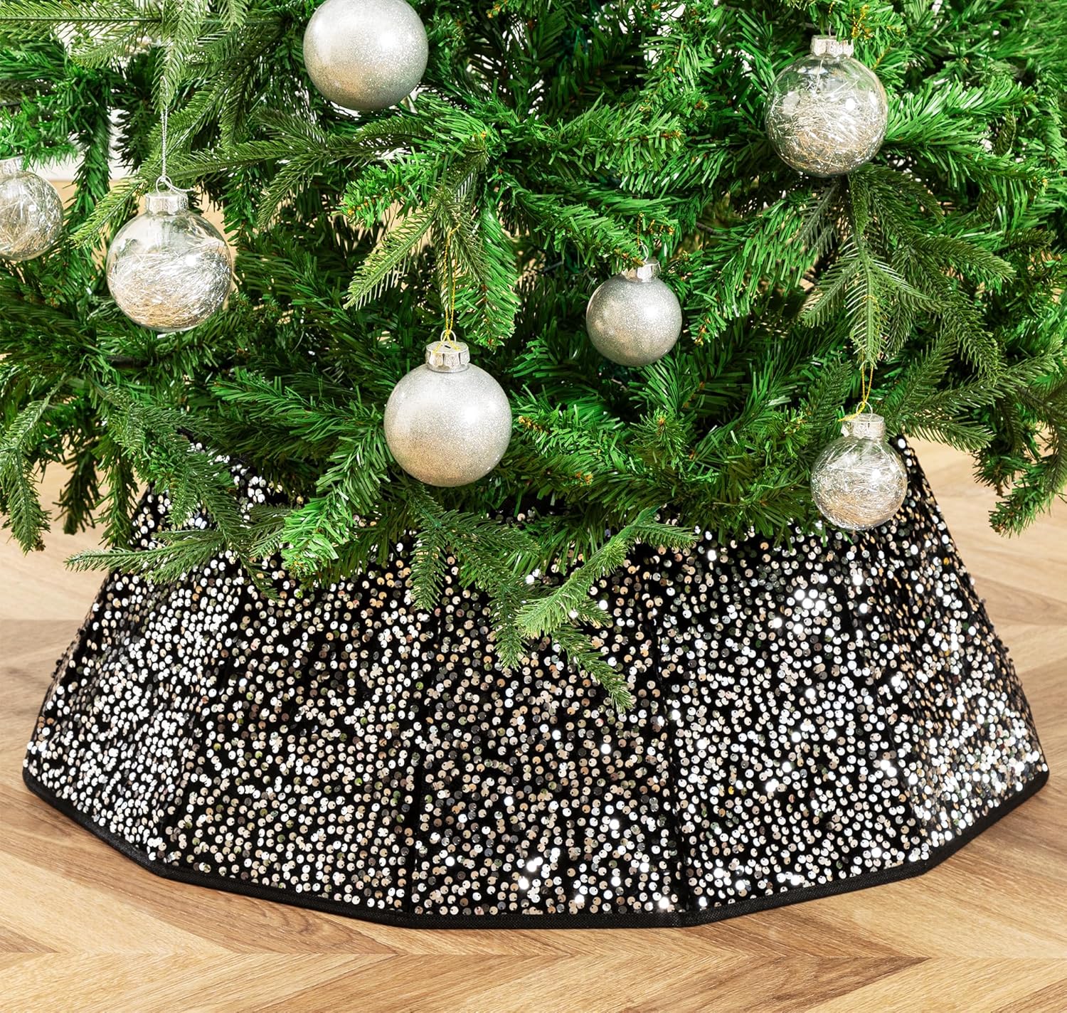 HBlife Christmas Tree Collar 25.9 Inches Diameter Sequin