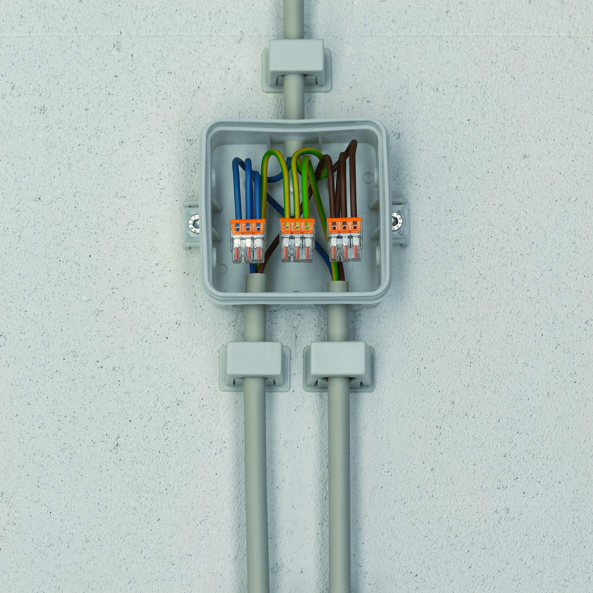 WAGO Klemme, 3-Leiter, Verbindungsdosenklemmen, 2273-203 (100 Stück), Orange, 3er Pack