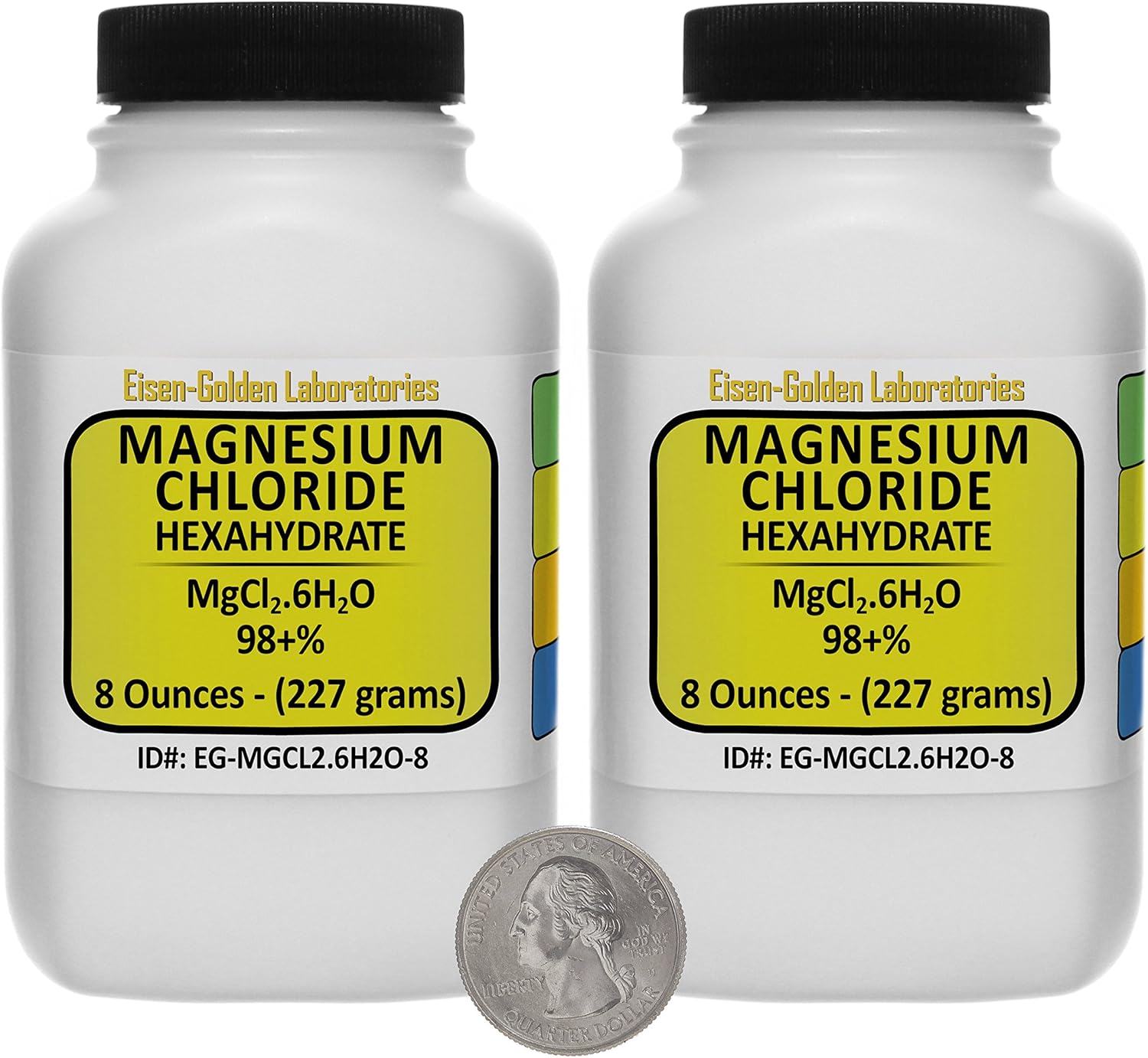 Magnesium Chloride [MgCl2.6H2O] 98+% AR Grade Flakes 1 Lb in Two Space-Saver Bottles