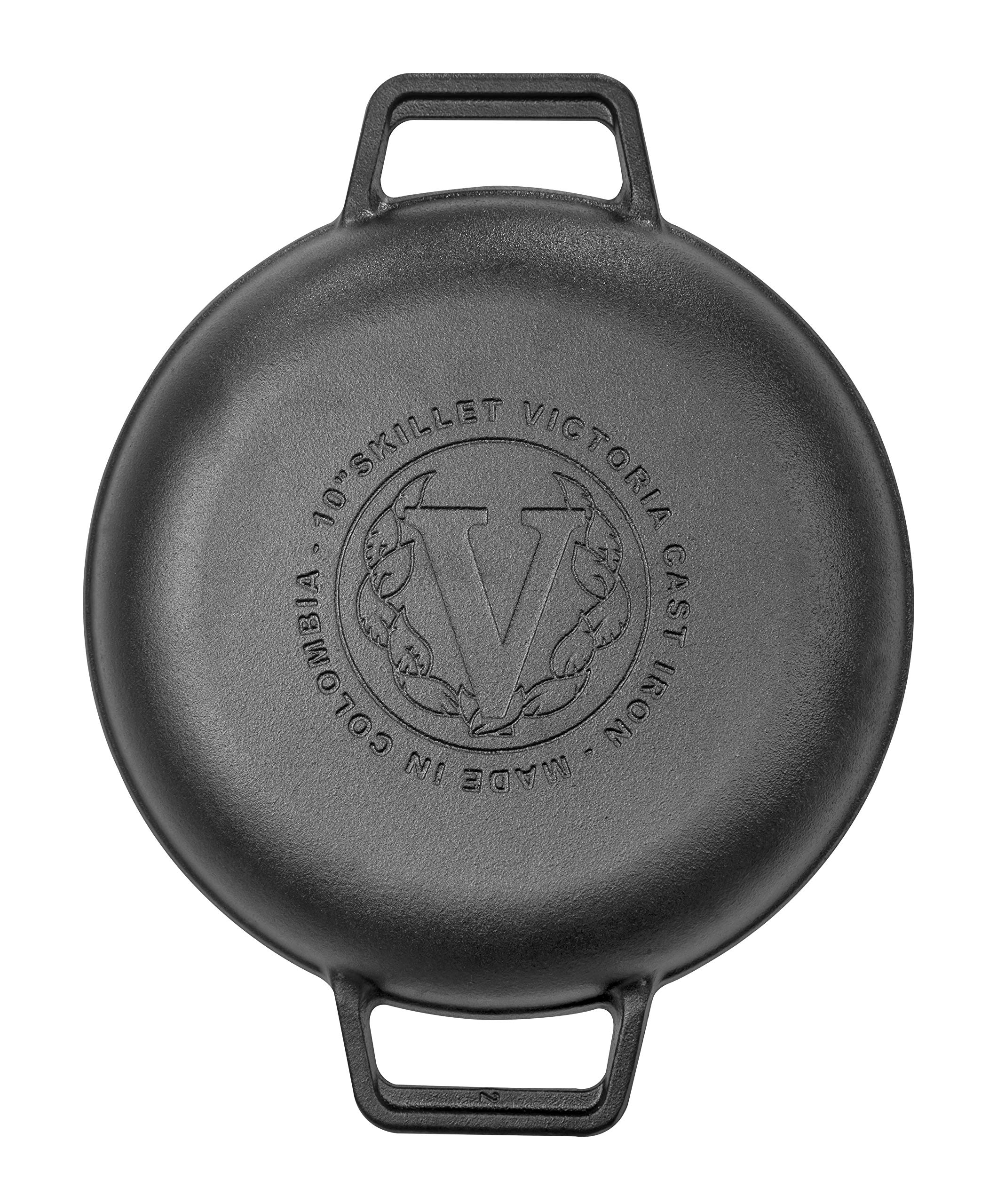 Buy Victoria Cast Iron Round Skillet with Double Loop Handles Seasoned