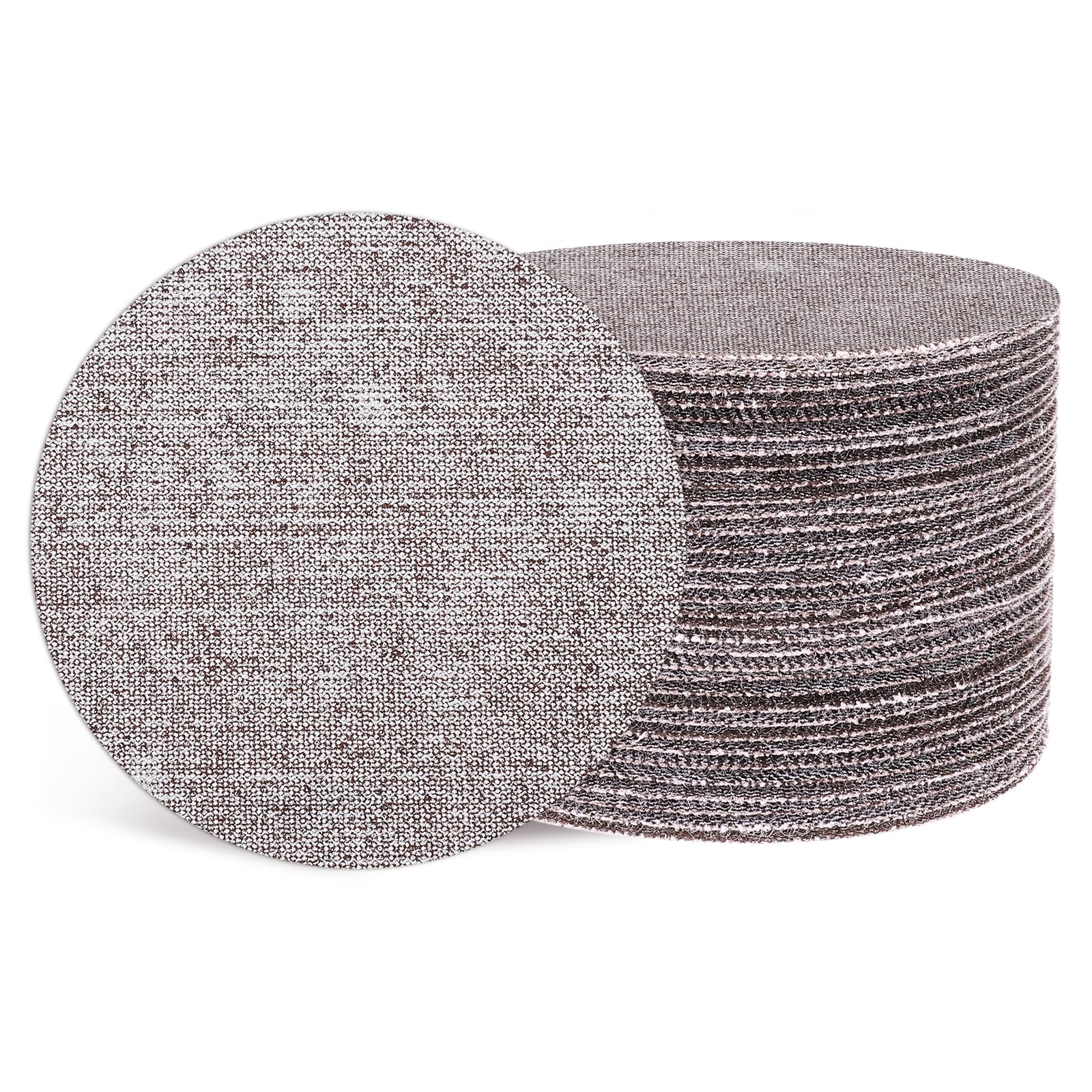 sourcing map Disco de lijado de malla de 150 mm, 100 unidades de papel de lija de grano 80 libre de polvo para paneles de yeso con gancho y bucle para suelos de masilla de yeso