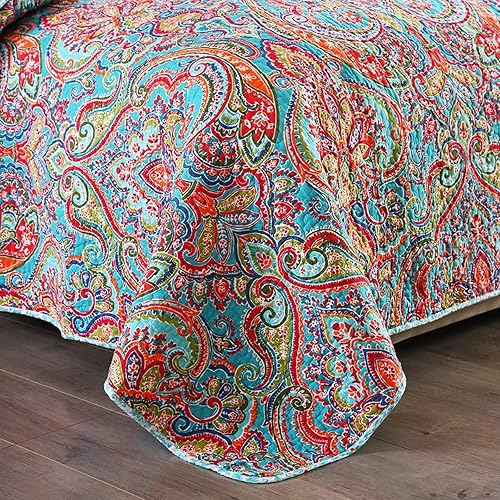 Miniatura 58 de Travan - Juego de edredón de 3 piezas reversible y ligero, ropa de cama con fundas de almohada para todas las estaciones, estampado floral marrón