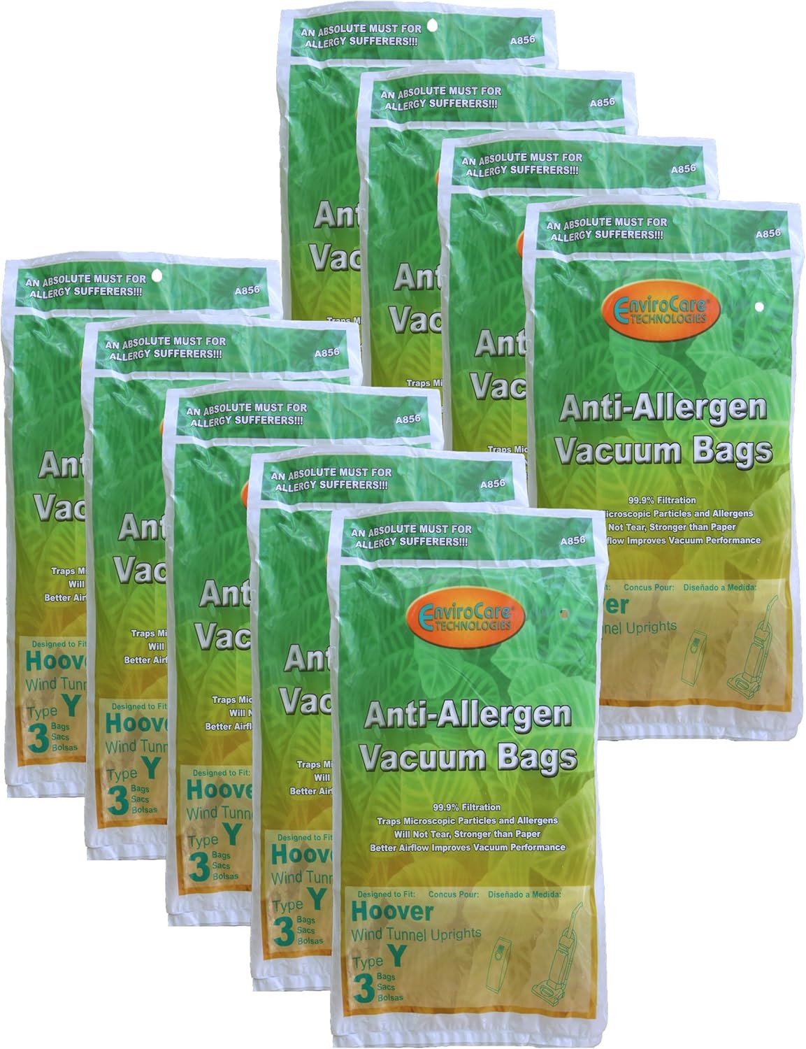 27 Hoover HEPA Allergy Type Y Bags, WindTunnel Upright Vacuum Cleaners, 43655109, 4010100Y, 4010801Y, AH10060DT,AH10040CLP,902419001, Royal, Gold Star, Pacific Steamex