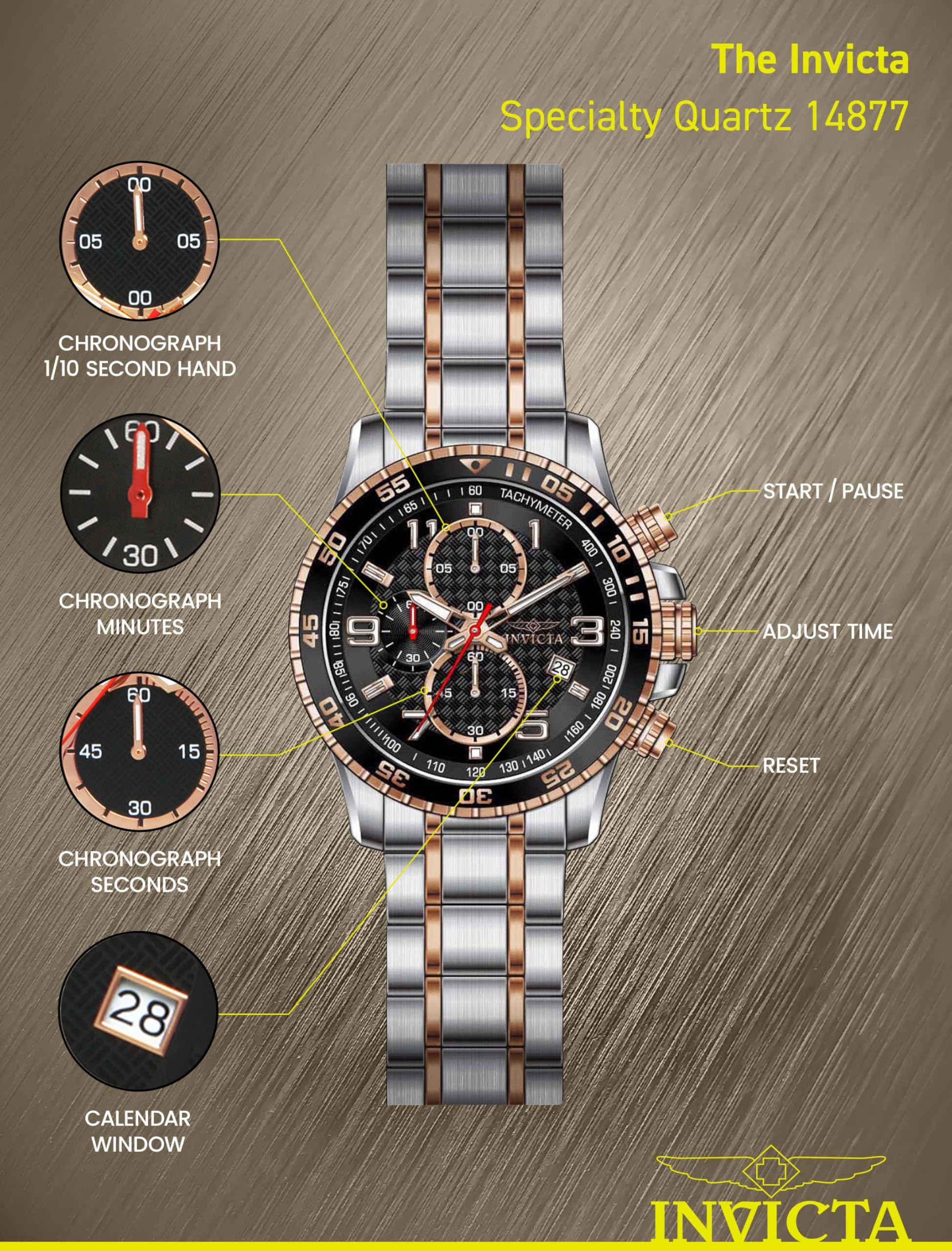 Invicta Specialty Stainless Steel Men's Quartz Watch - 45mm