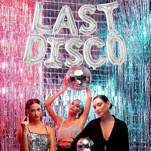 Miniatura 2 de KatchOn, Globos plateados de última discoteca, 16 pulgadas, decoraciones de despedida de soltera de última discoteca, globos de aluminio plateados