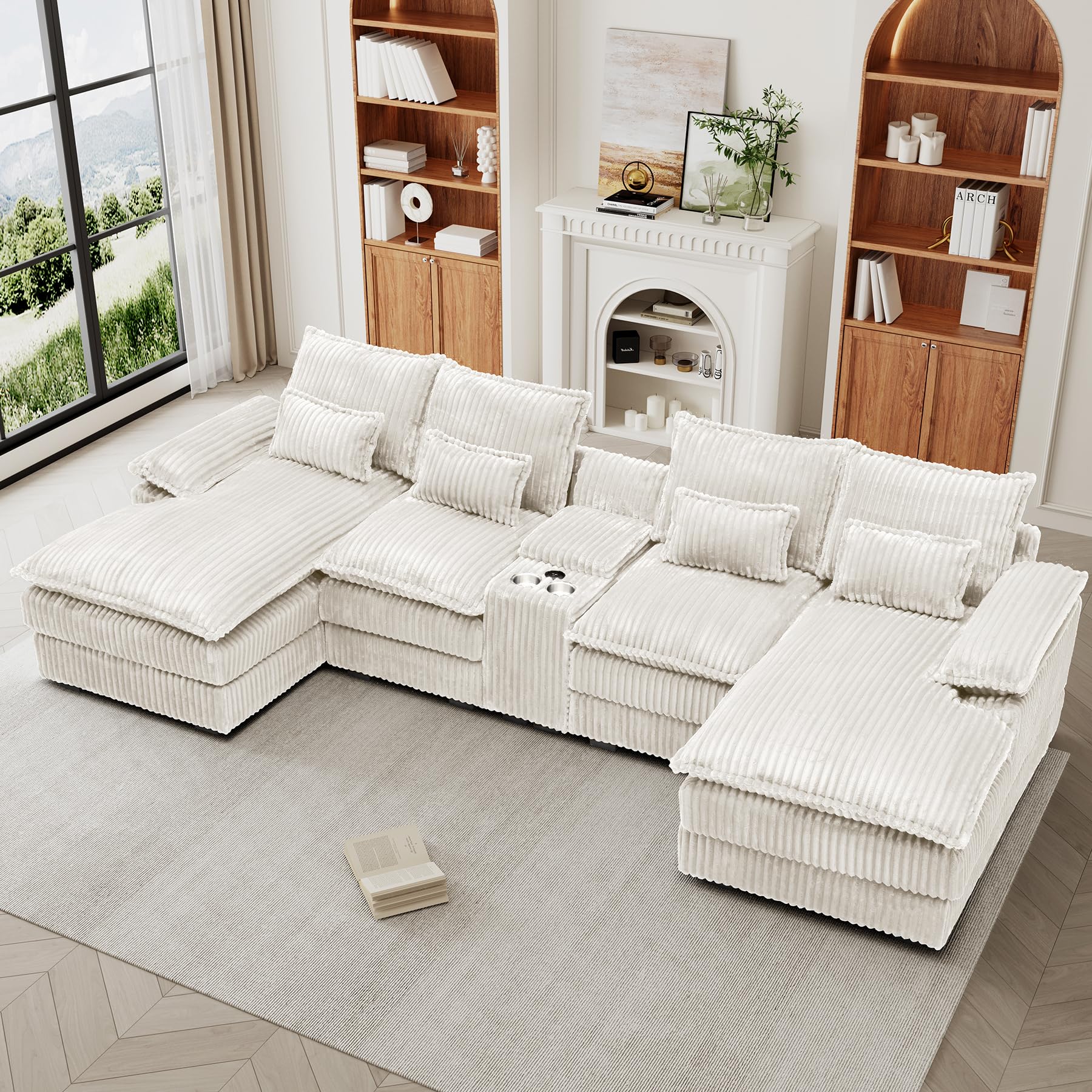 HYJT-H&K U-Shaped Corduroy Sectional