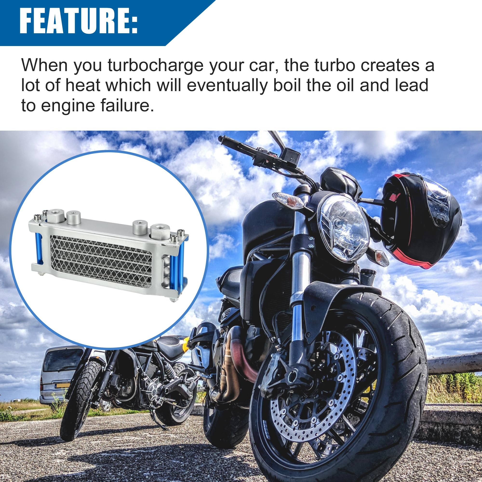 QUARKZMAN M12 Schnittstelle Motoröl Kühler Für Dirt Bike 1pc | M12 Schnittstelle, Für Pit Bike, Monkey Bike, Quad, 20X4.5X9.0Cm, Brandneu, Einfach Zu Installieren, Direkter Ersatz