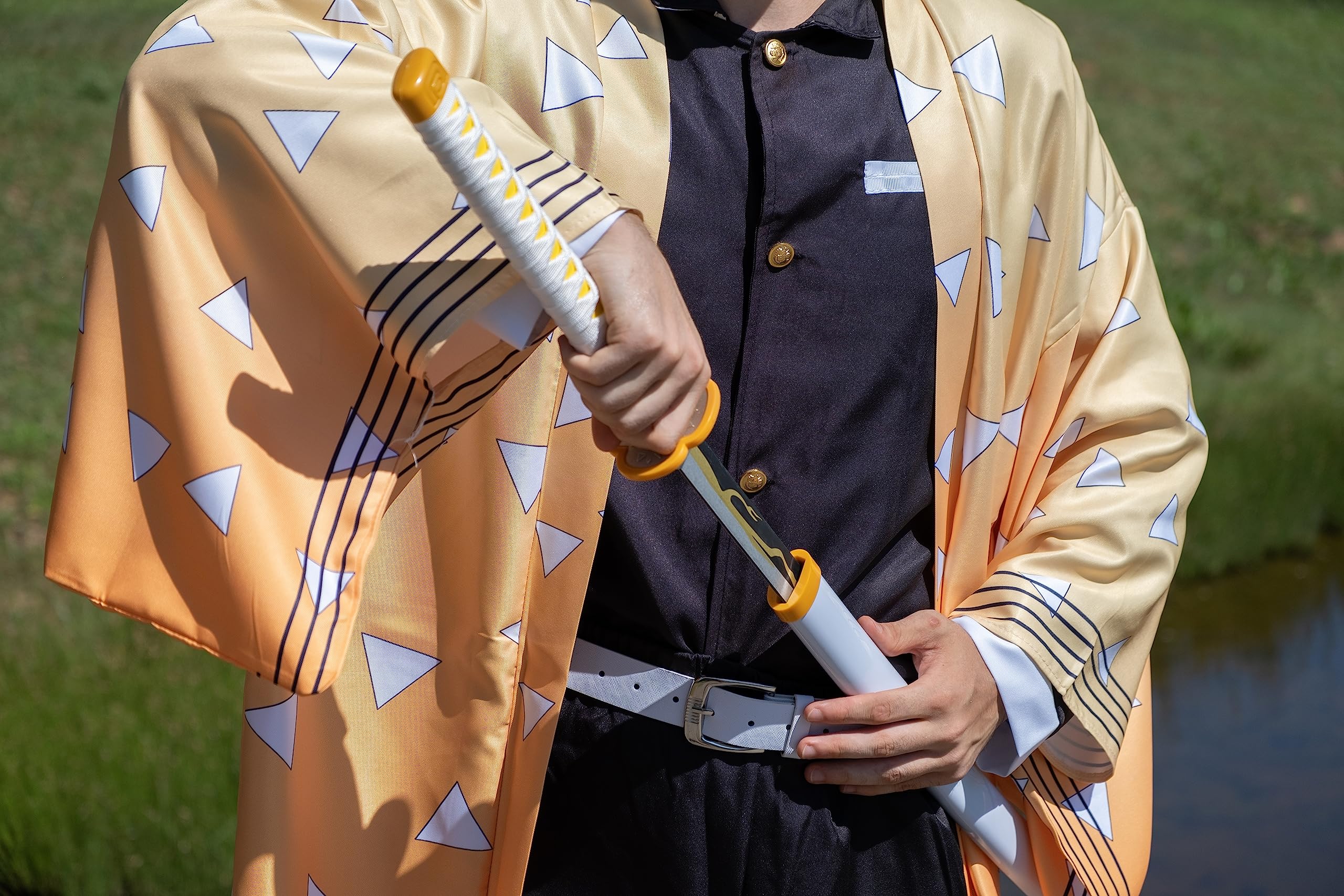 57 SPECIAL REPLICAS Bambou Anime Katana Cosplay Épée 105 cm 41 Pouces Hashira Piliers Protagoniste Katana, Une Variété de Styles (Agatsuma Zenitsus Drewniany JT10653)